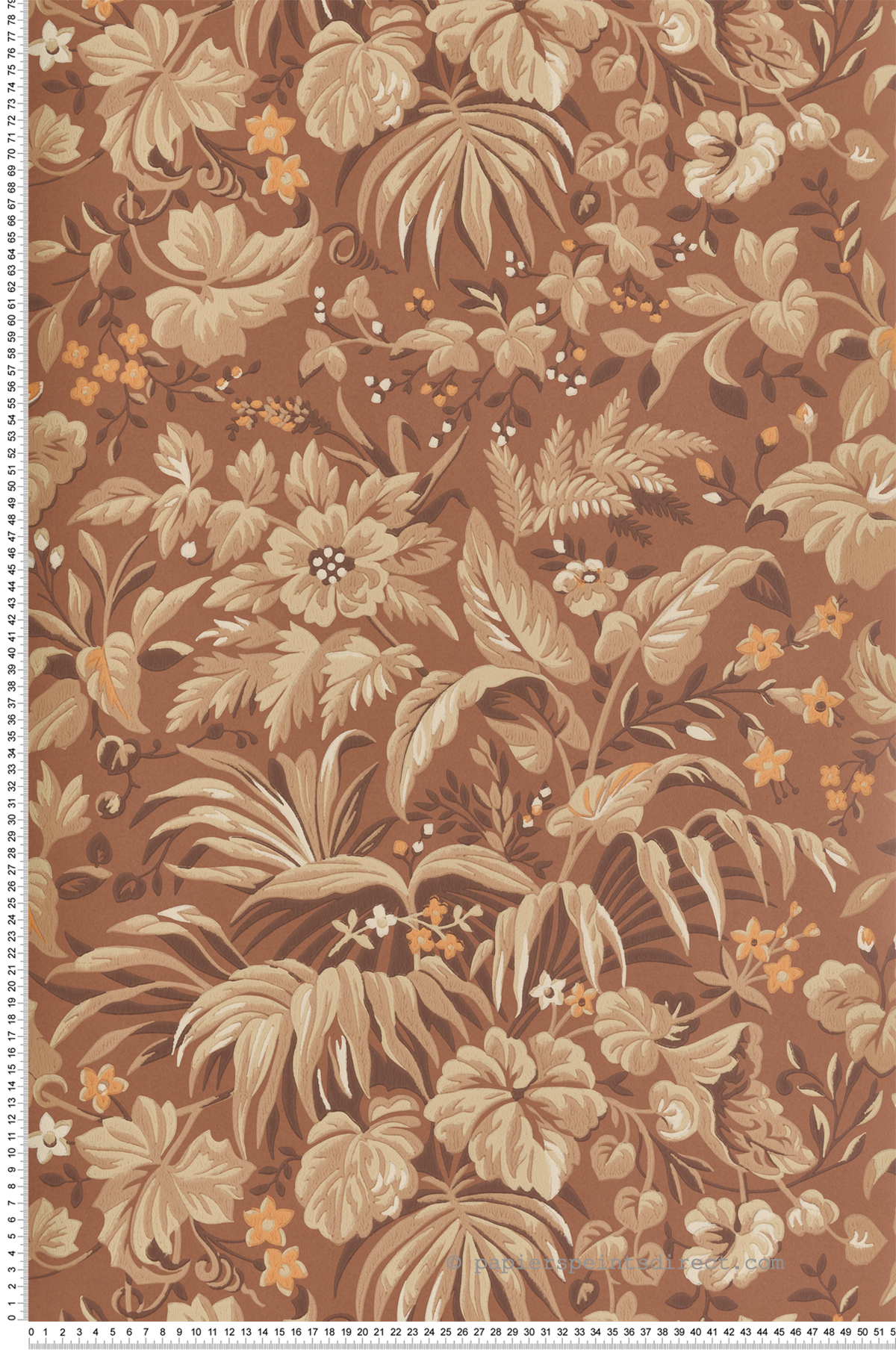 Papier peint Exotique Palmette marron - V&A Decorative Papers III d'Initiales | Réf. INI-2513-184-03