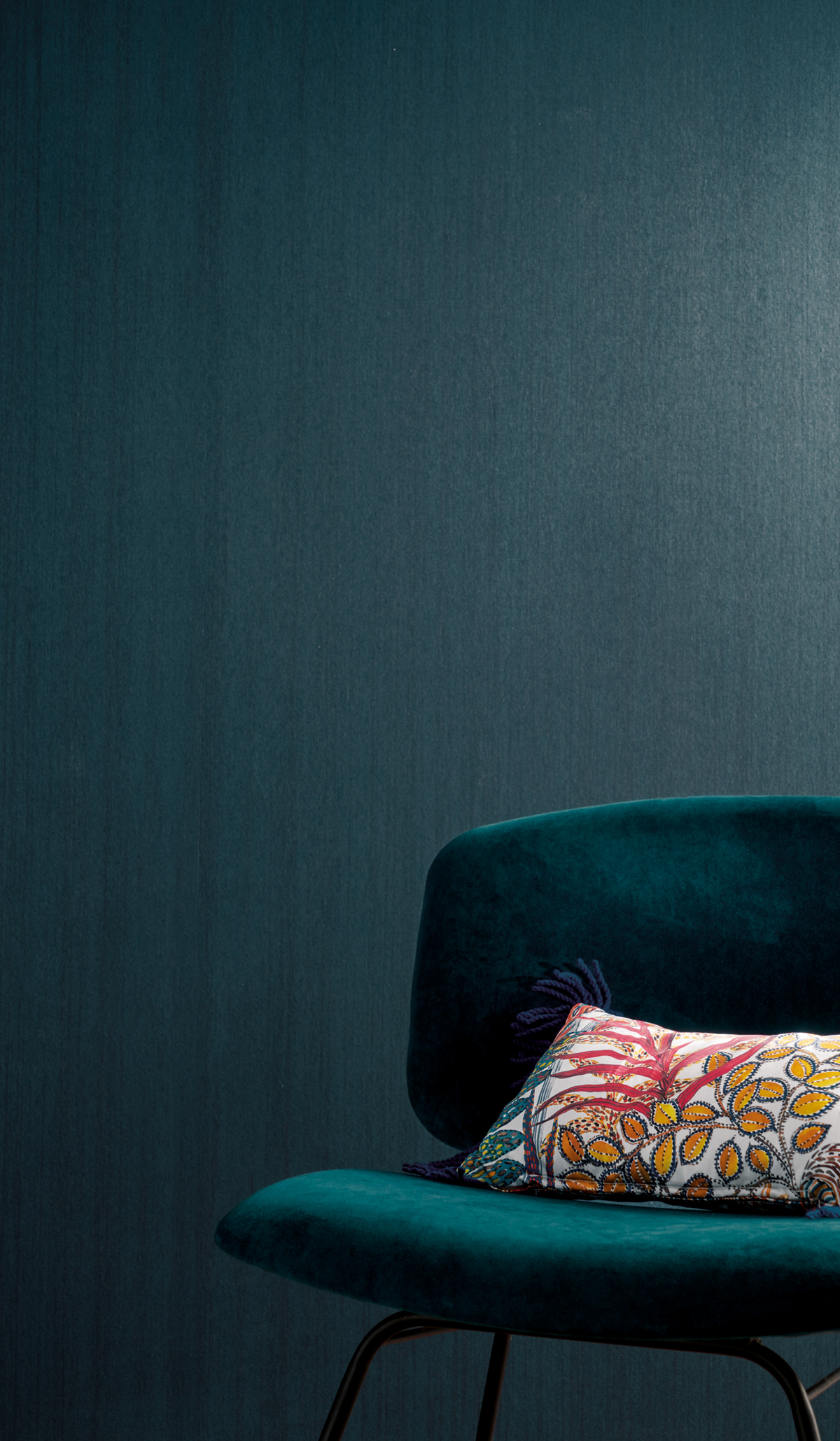 Papier peint Faux uni Gallant bleu canard - Blossom de Casamance | Réf. CAS-72341462