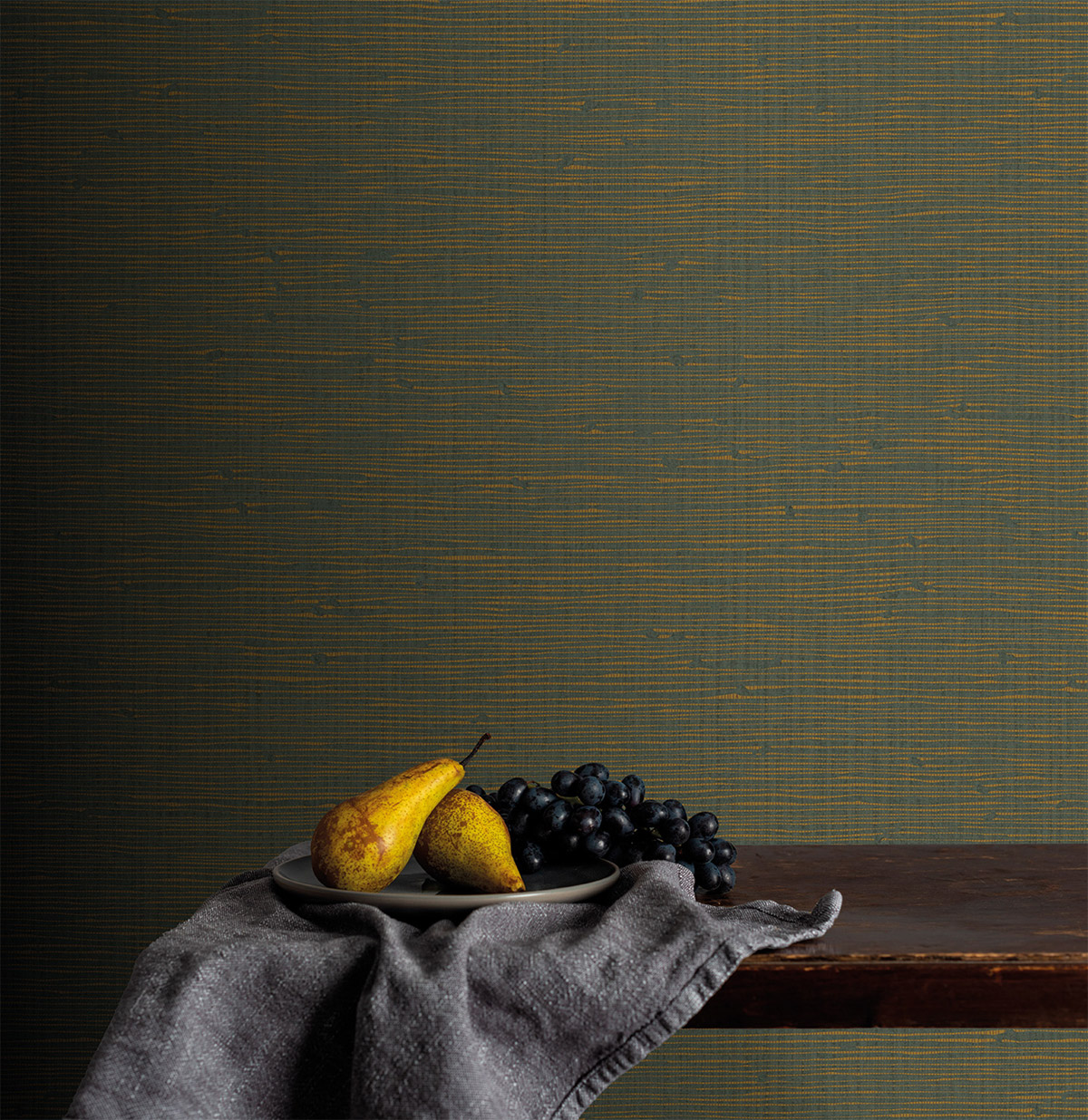 Papier peint Tissage Métallisé vert paon - Atacama de Montecolino | Réf. MC-IM28053