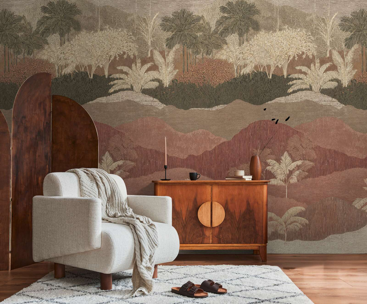 Papier peint panoramique Paysage Exotique terracotta - Vibes & Styles d'A.S. Création AMB4| Réf. AS-792168