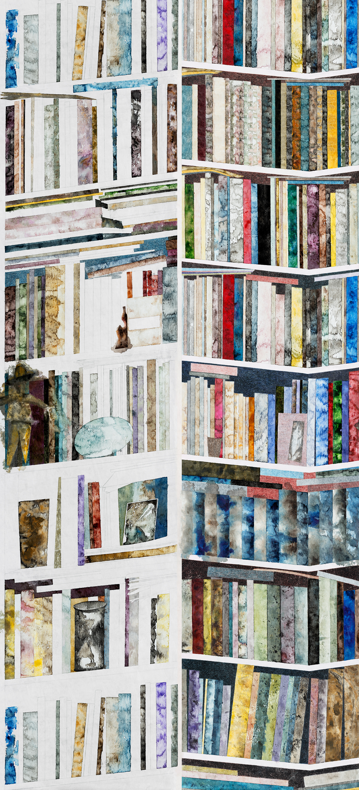 Papier peint panoramique Bibliothèques Original A - 1/2/3 - Isidore Leroy