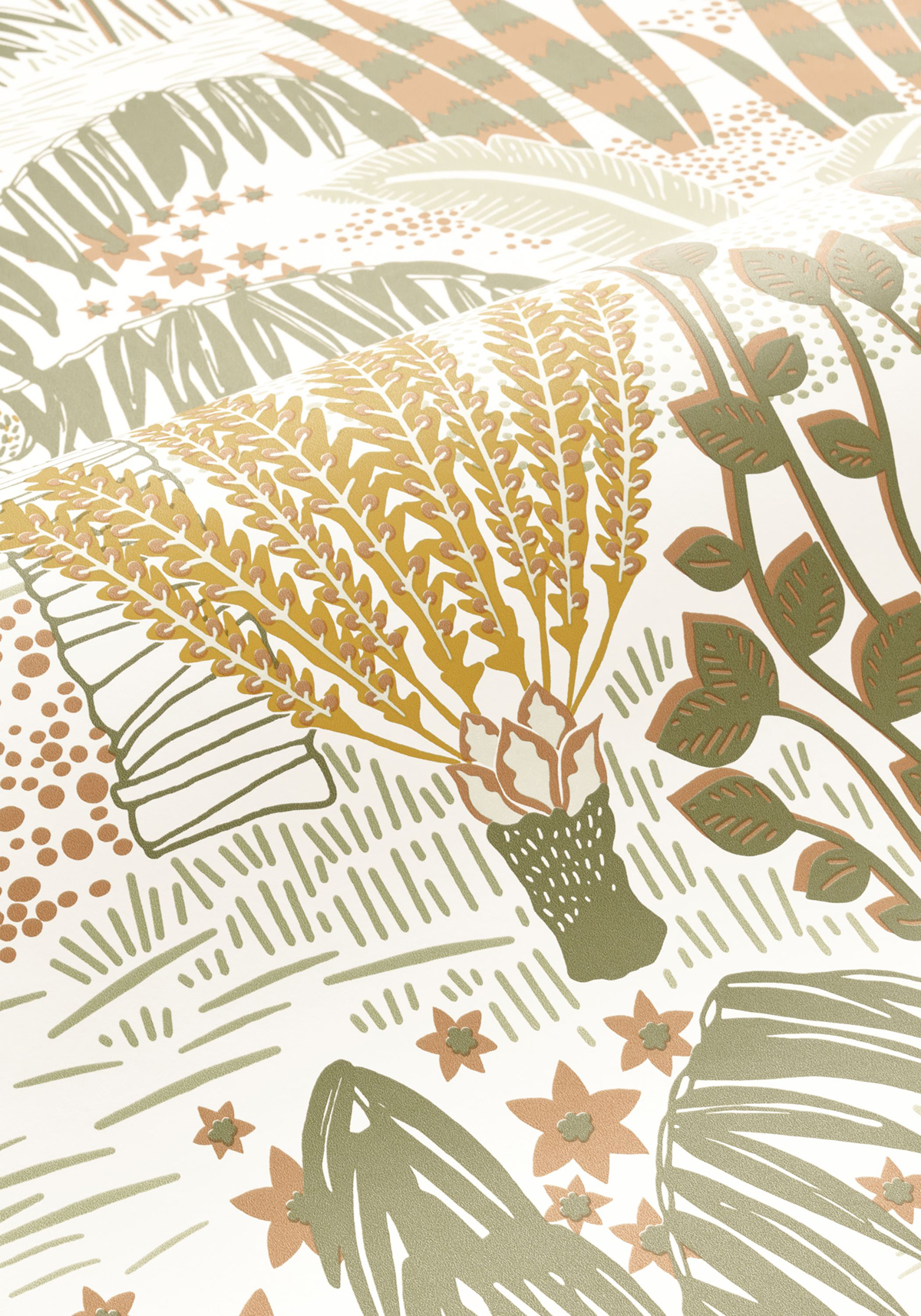 Papier peint Palmier Palmeraie vert jaune - L'Epopée de Casélio AMBV | Réf. EPO103697024