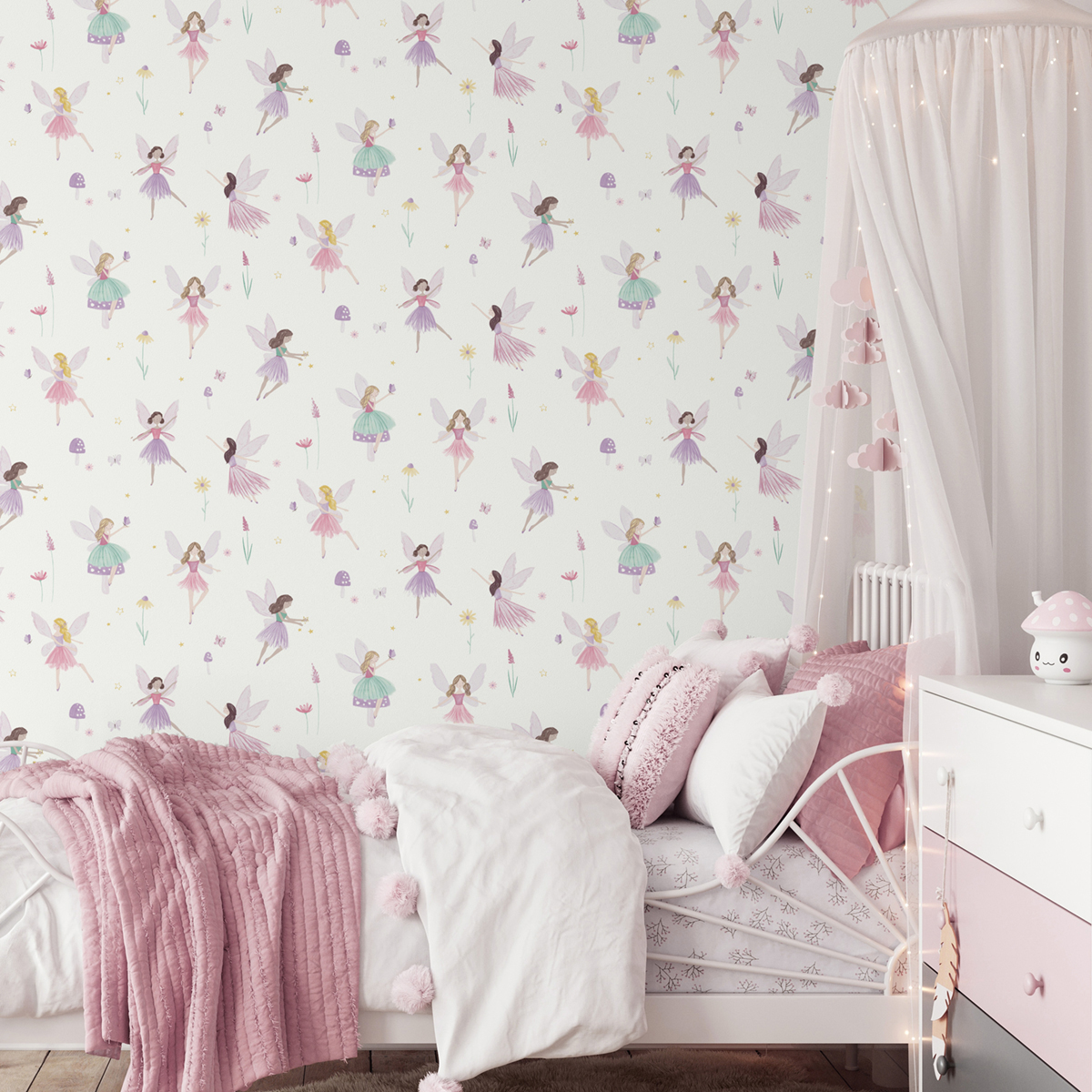Papier peint Fée Enfant rose violet - Imagine de Lutèce | Réf. LTC-DL27563