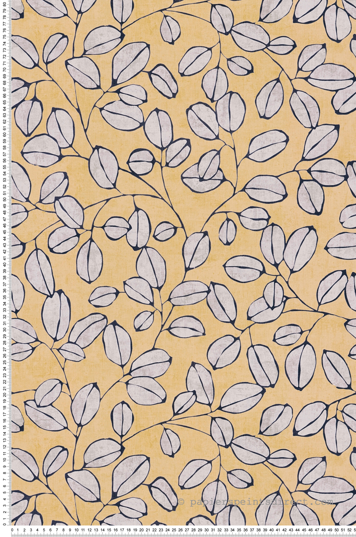 Papier peint Feuille Grain Café camomille - Nordic Feeling d'A.S. Création