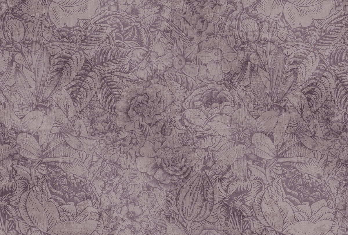 Papier peint panoramique Fleurs Jouy Botanica 1  - Référence DD111046 - Intissé 200g/m2 - Standard 400 x 270