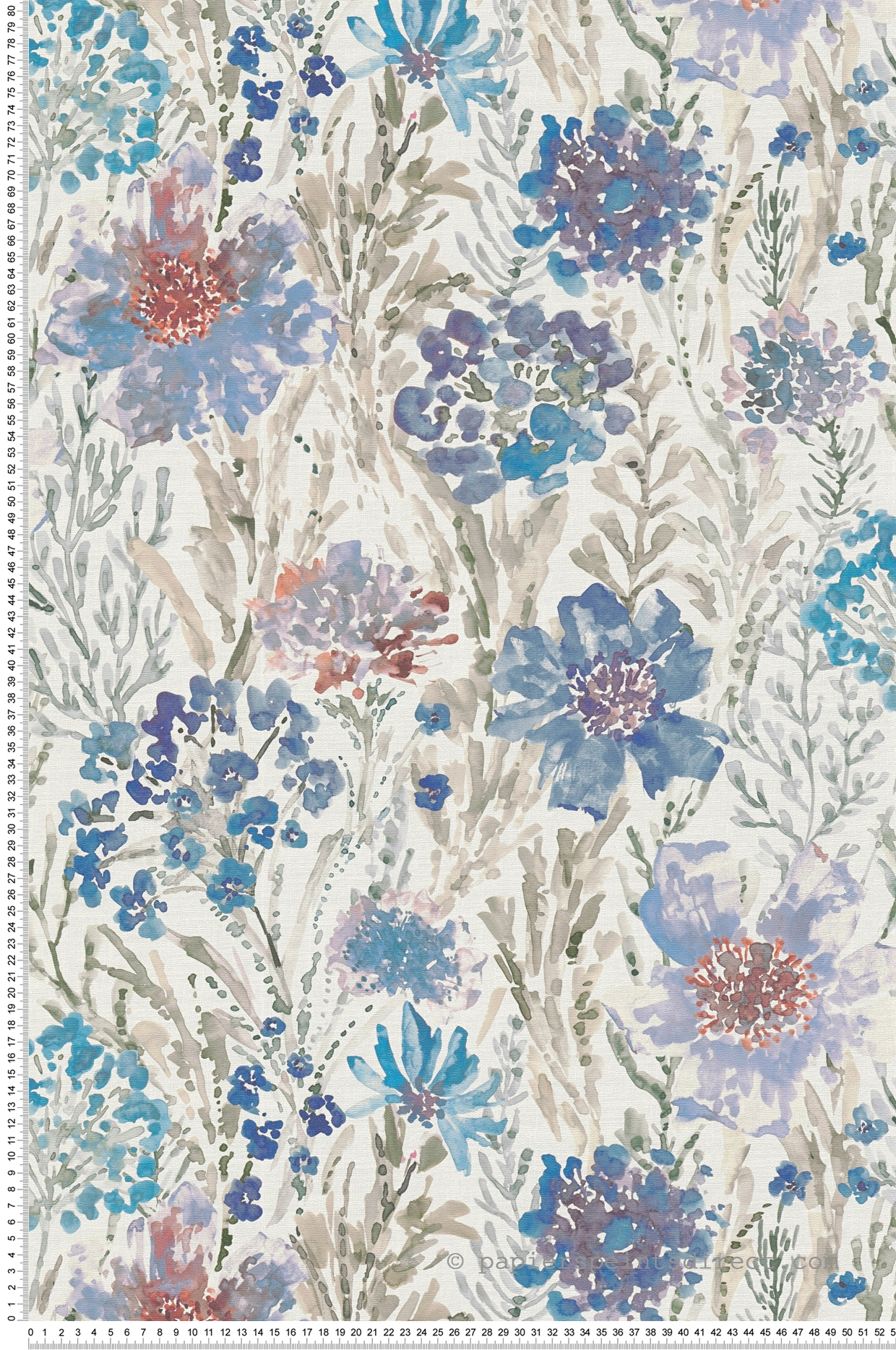 Papier peint Charme Fleuri Impressionniste bleu - Aquarell Dreams d'A.S. Création | Réf. AS-396953