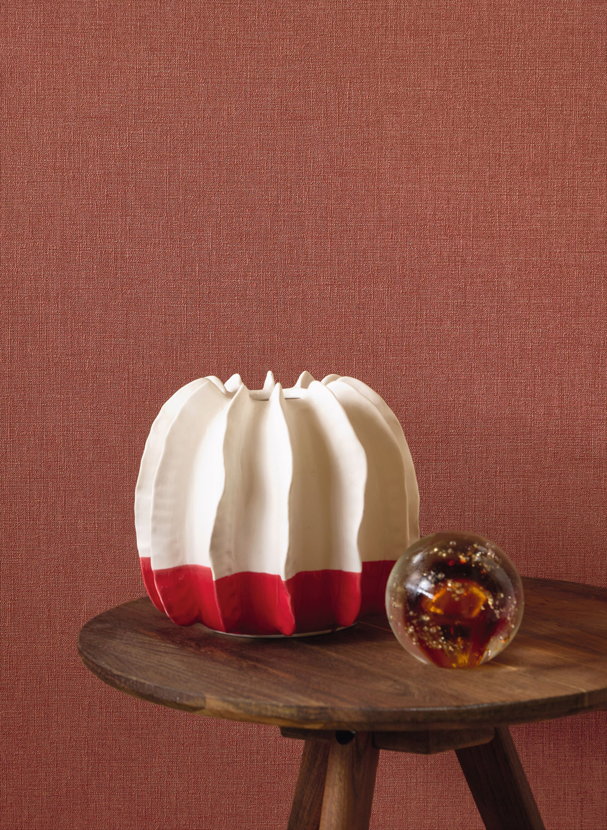 Papier peint Uni Lin Caractère rouge - Seaside de Casadéco | Réf. SEAS201178505