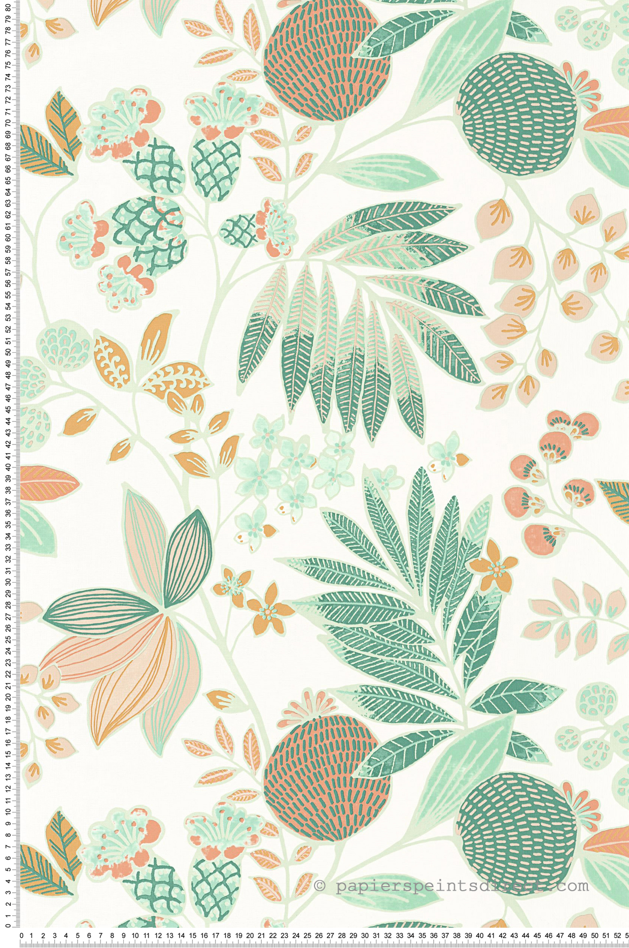 Papier peint Feuillage Palm Springs melon menthe - California de Casadéco | Réf. CALF88807373