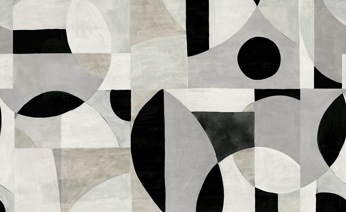 Papier peint panoramique Géométrique Patina gris - A, B, C et D H260 - Wall Designs IV de Masureel | Réf. MAS-DG4ILA104X-260