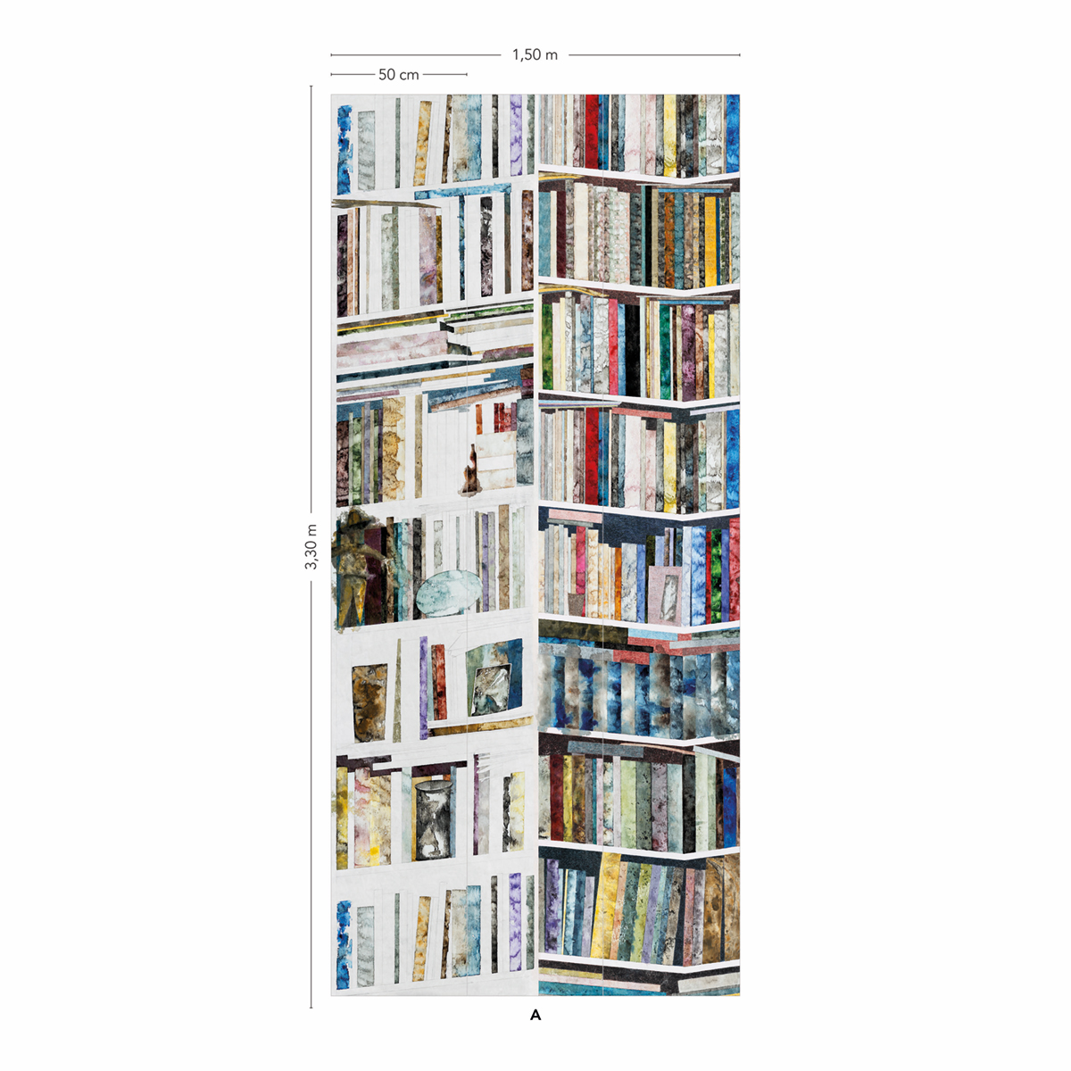 Papier peint panoramique Bibliothèques Original A - 1/2/3 AMBr - Isidore Leroy