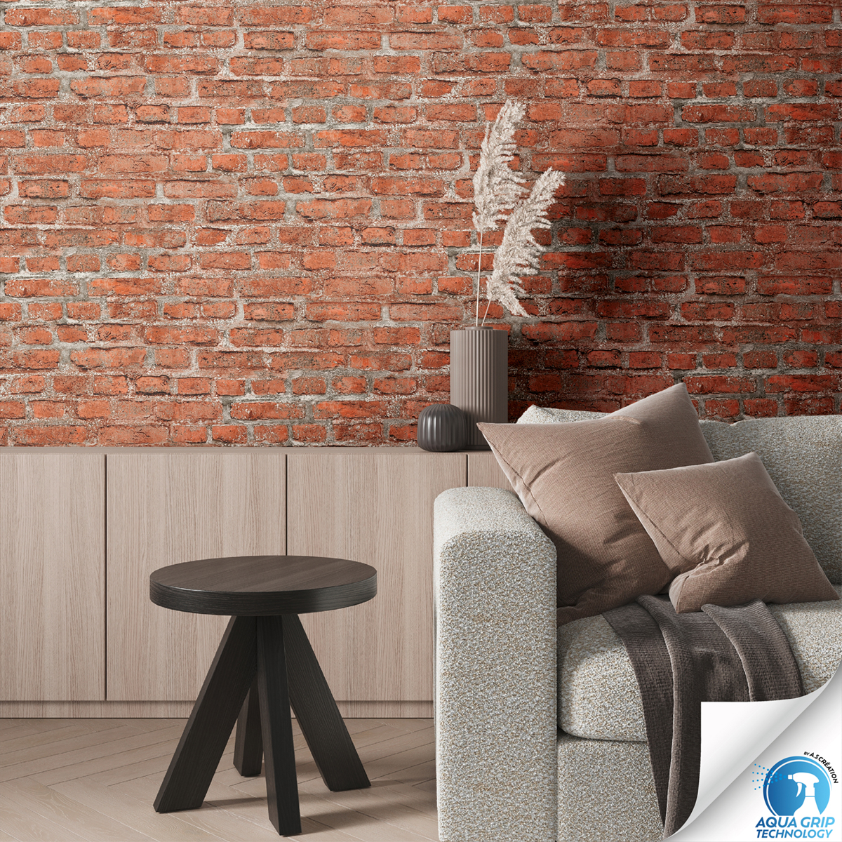 Papier peint préencollé Brique rouge - Designdrop d'A.S. Création AMB4 | Réf. AS-784561