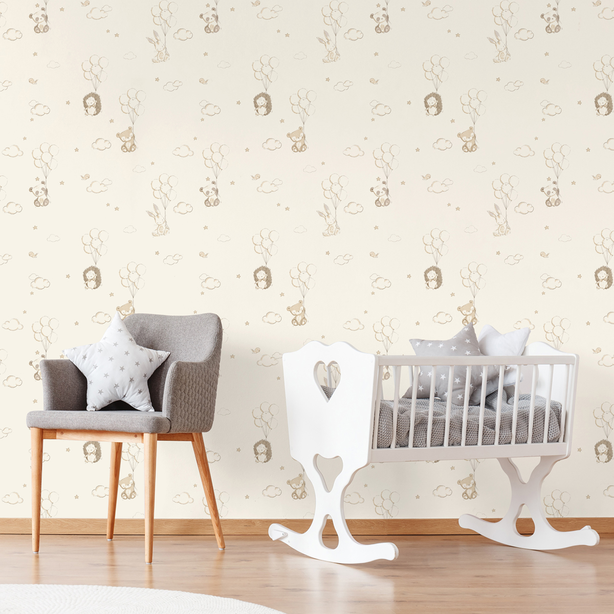 Papier peint Ballons Animaux beige - Imagine de Lutèce AMB2 | Réf. LTC-DL27556