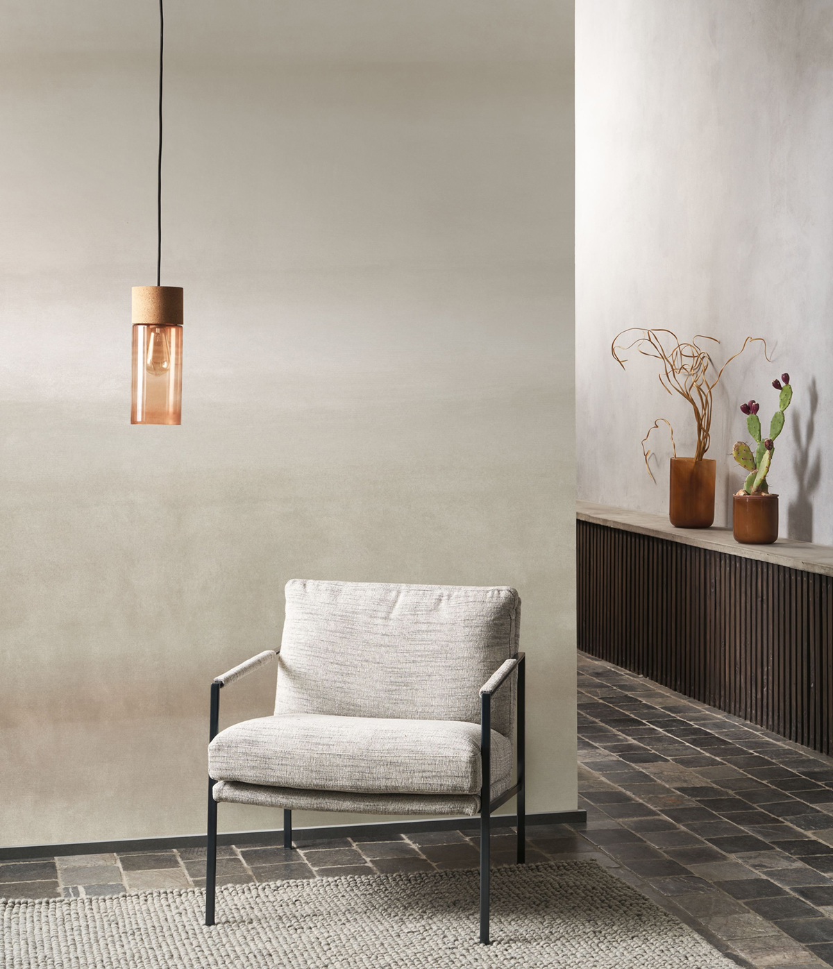 Papier peint panoramique Tie and Dye Aurora M beige naturel - So Color 5 de Casadéco | Réf. COLR89441203