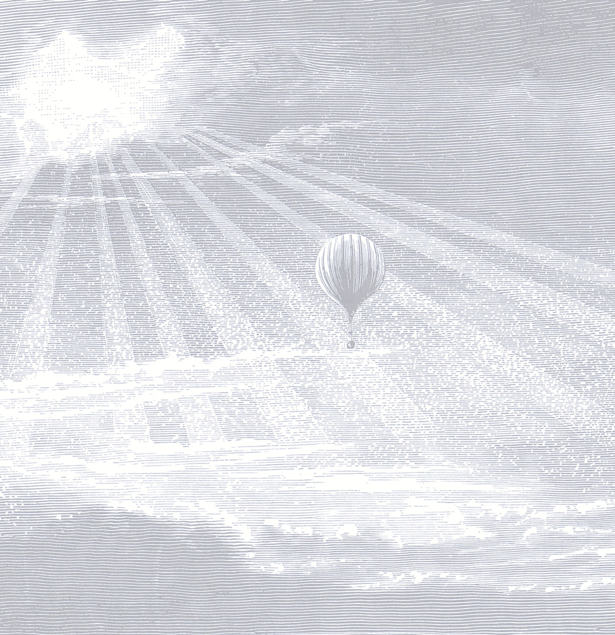 Papier peint Panoramique Tour Du Monde L Gris Nuage - Voyage Onirique de Casadéco | Réf. ONIR87619209