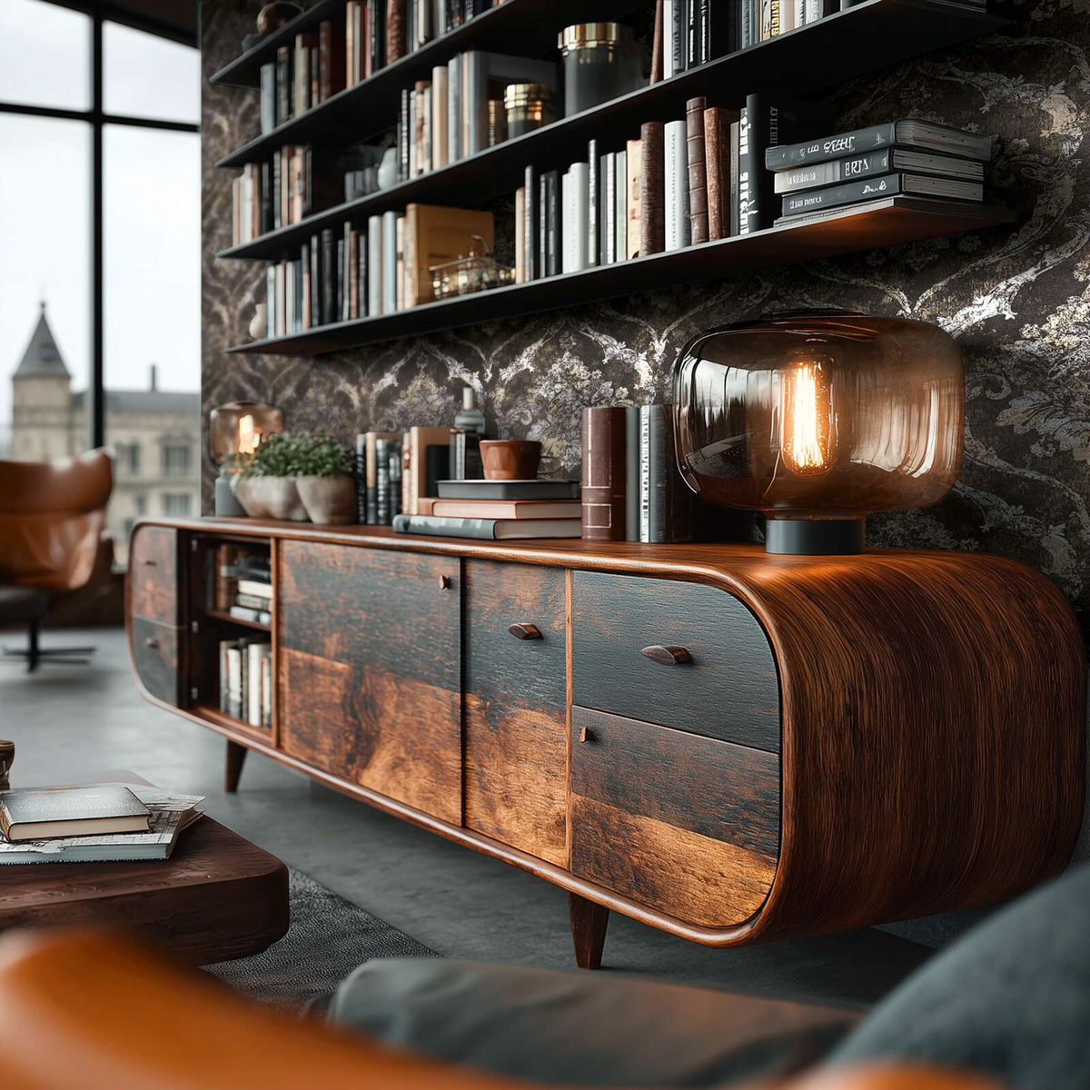 Papier peint Damassé Classique marron doré - Vibes & Styles d'A.S. Création AMB4| Réf. AS-790194