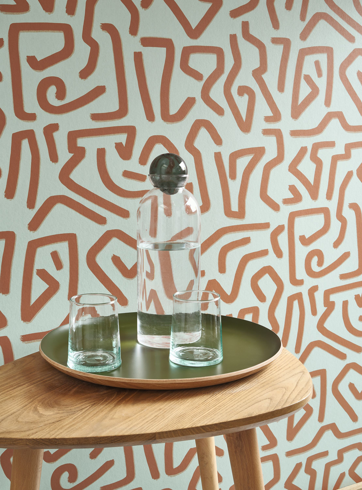 Papier peint Tracés Abstraits Symbol amande rouille - Milano Sixties de Casadéco AMB2| Réf. MISI89357337