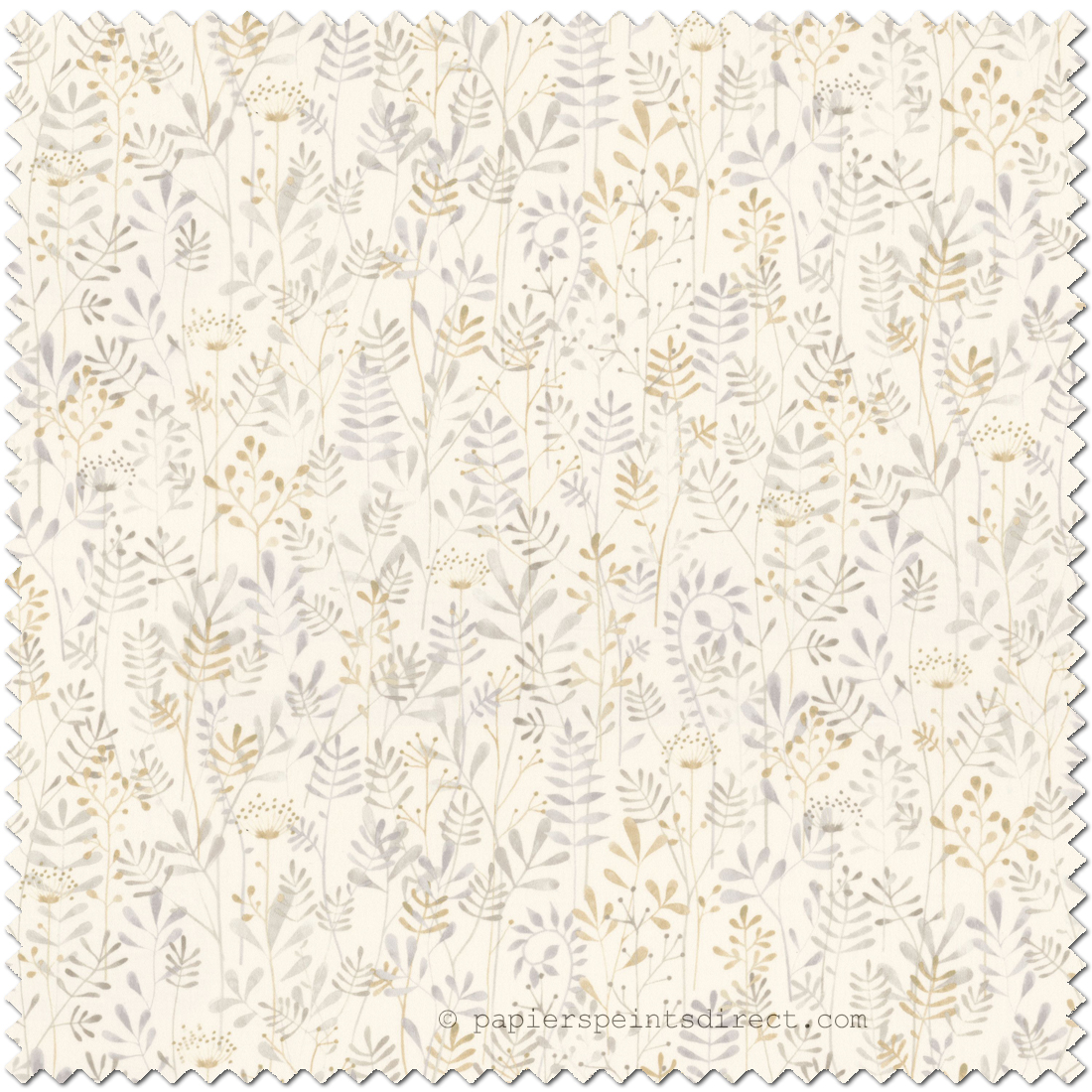 Tissu Feuillage Enfantin gris beige - Once Upon A Time de Casadéco | Réf. OUAT88509242