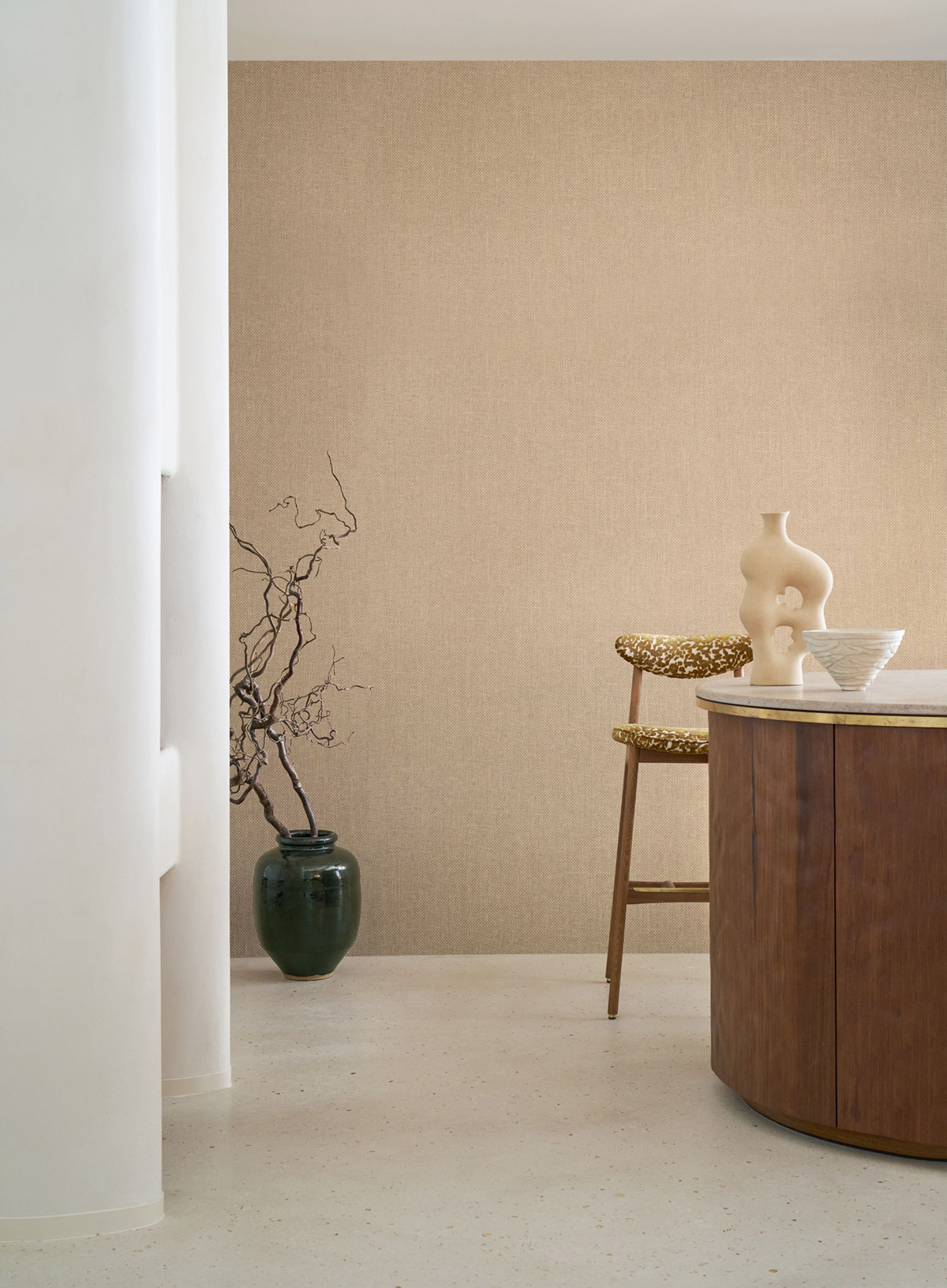 Papier peint Effet Toile Tissée Vannora sable - Tressora de Casamance AMB1 | Réf. CAS-76921732