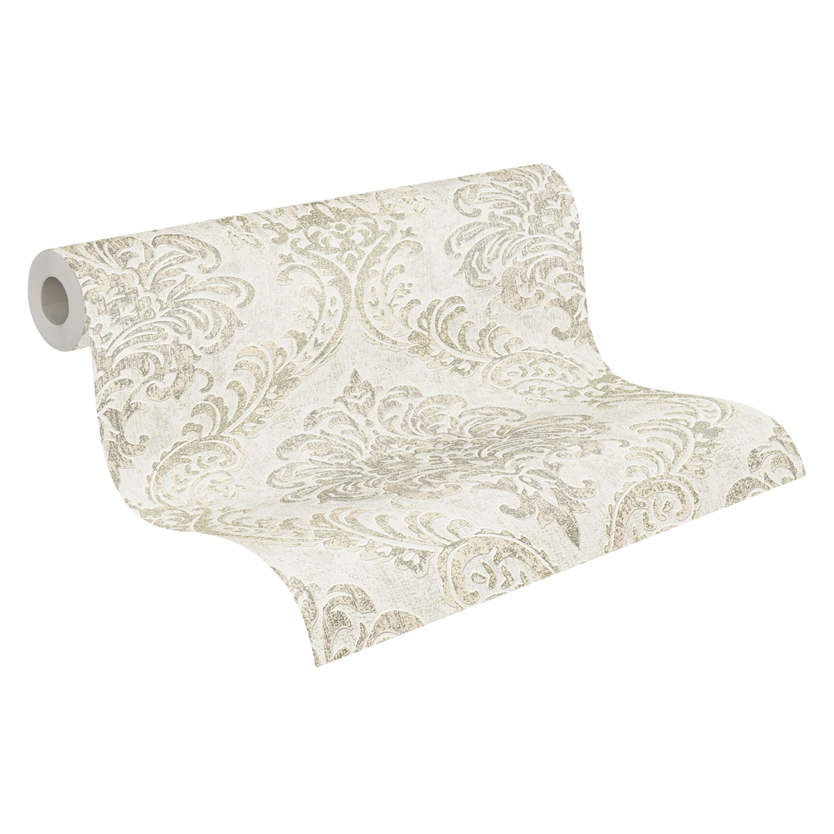 Papier peint Baroque Vienne blanc argenté - Metropolitan Stories 3 d'A.S. Création AMB4 | Réf. AS-391122