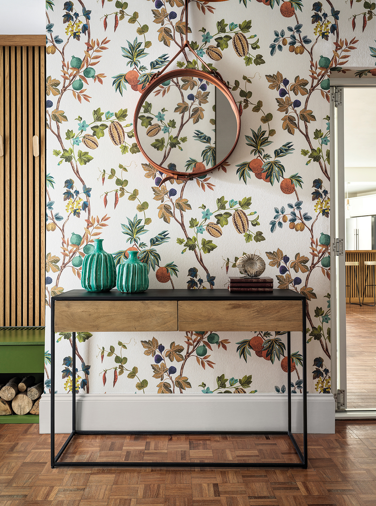 Papier peint Arbre Fruitier Orchard automne écru - Lamorran d'Osborne & Little | Réf. OSB-W7686-01