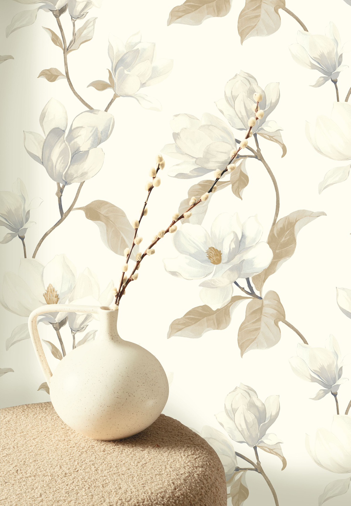 Papier peint Brume de Magnolia naturel - Le Beau Jardin de Casadéco AMB2 | Réf. BJAR202541111