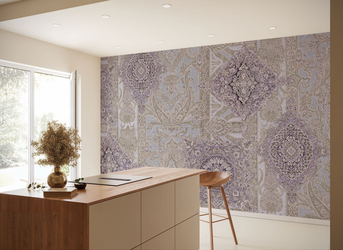 Papier peint panoramique Cachemire Oriental violet - Seasons de Komar