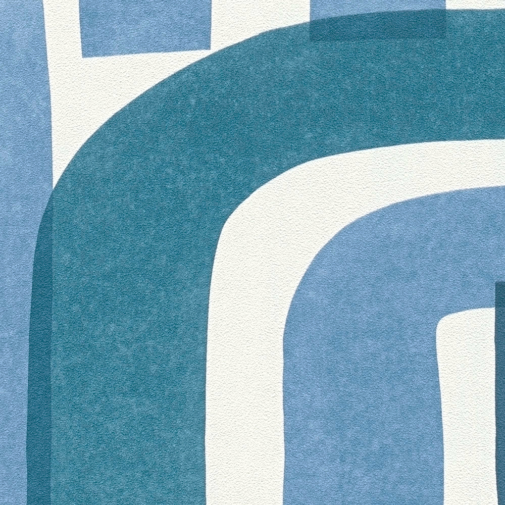 Papier peint Graphique Arc Vertigo bleu - Abaca de Lutèce | Réf. LTC-51232201