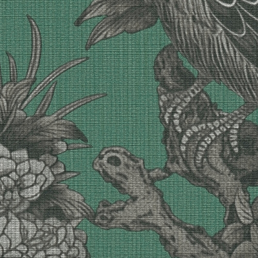 Papier peint Jardin Paon vert sapin - Metropolis Michalsky 6 de Livingwalls ZOOM | Réf. AS-399822