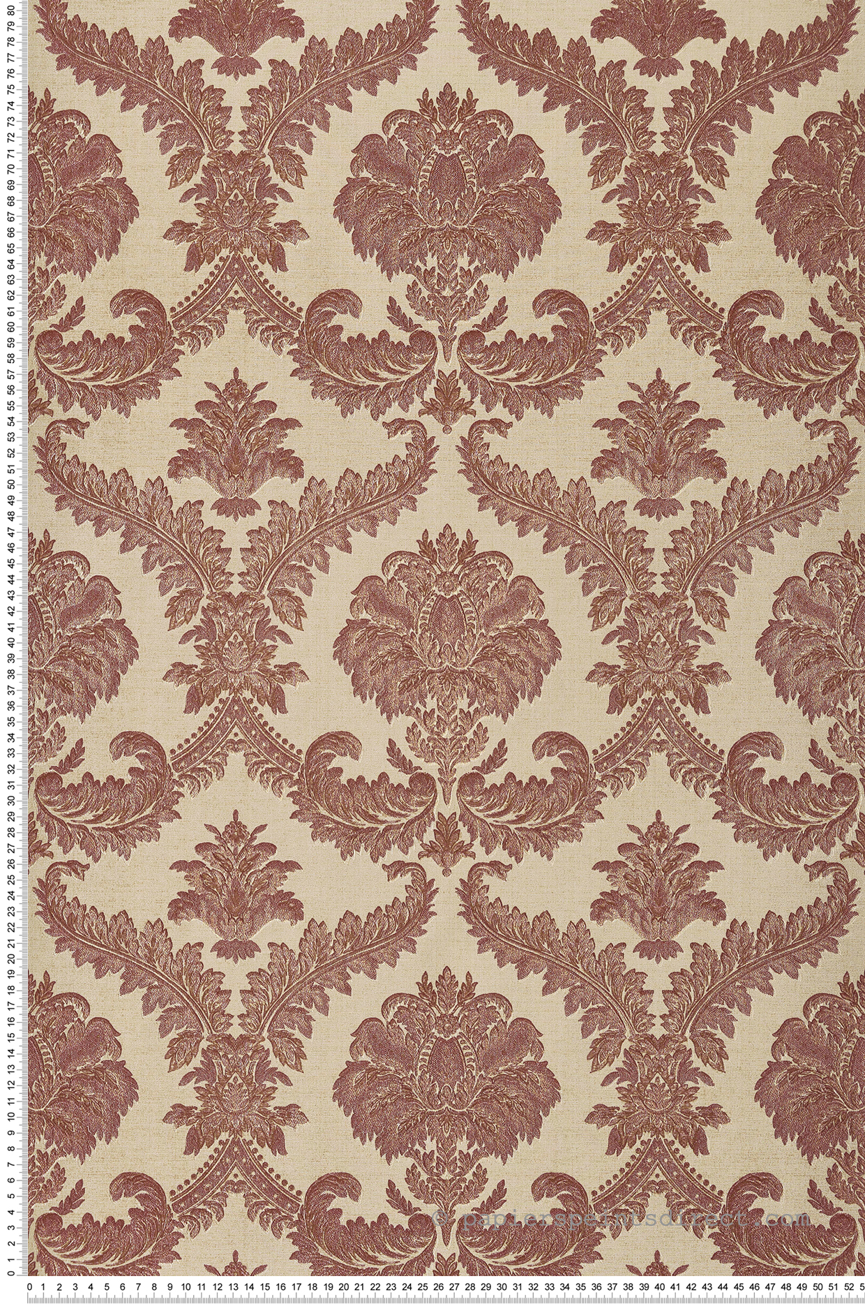 Papier peint Médaillon Baroque rouge et doré - San Marco de Montecolino | Réf. MC-23608