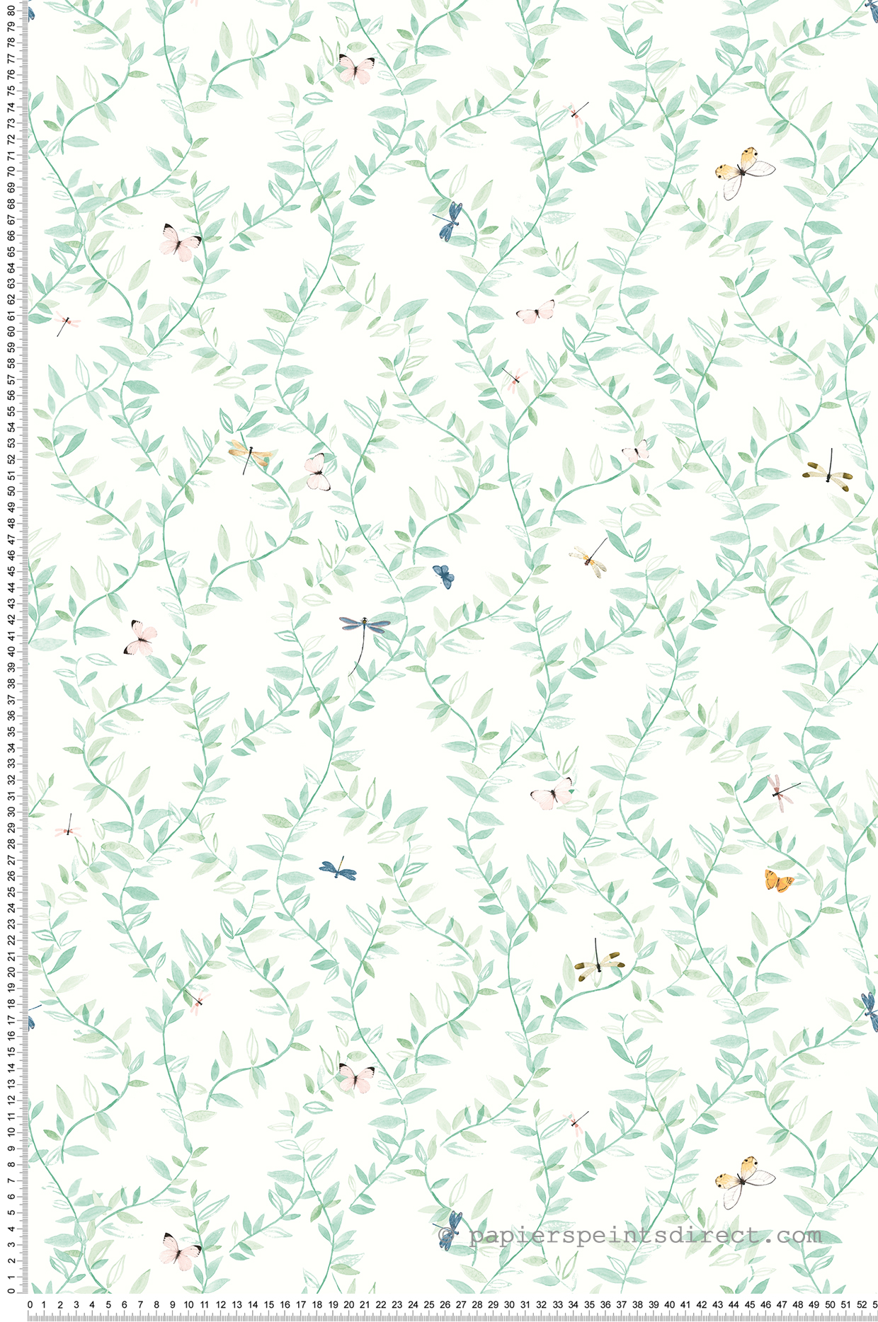 Papier Peint Papillon Feuillage vert - Tartine et Chocolat de Lutèce  | Réf. LTC-36200704