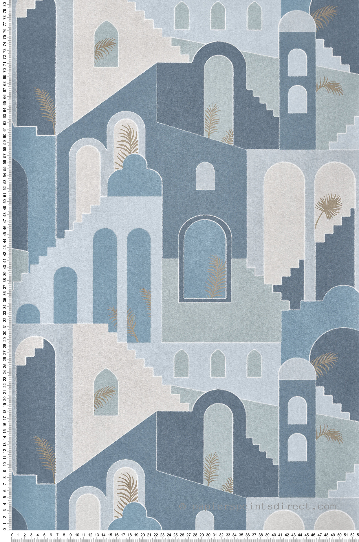 Papier peint Architecture Boho bleu et doré - Arty d'Ugépa | Réf. UGP-M47301