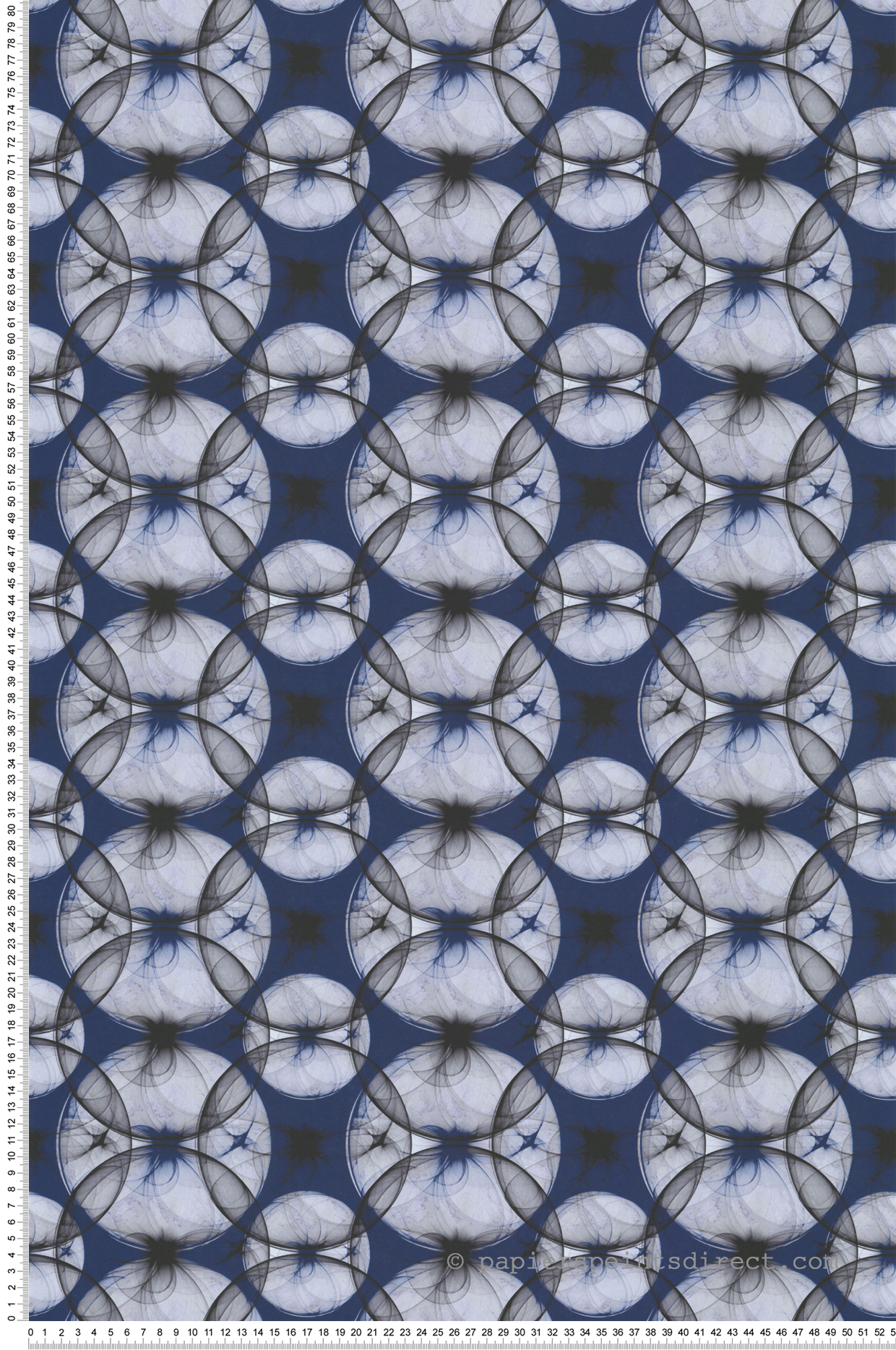 Papier peint Graphique Années 70 Circle bleu indigo - Guy Laroche de Lutèce | Réf. LTC-51246501