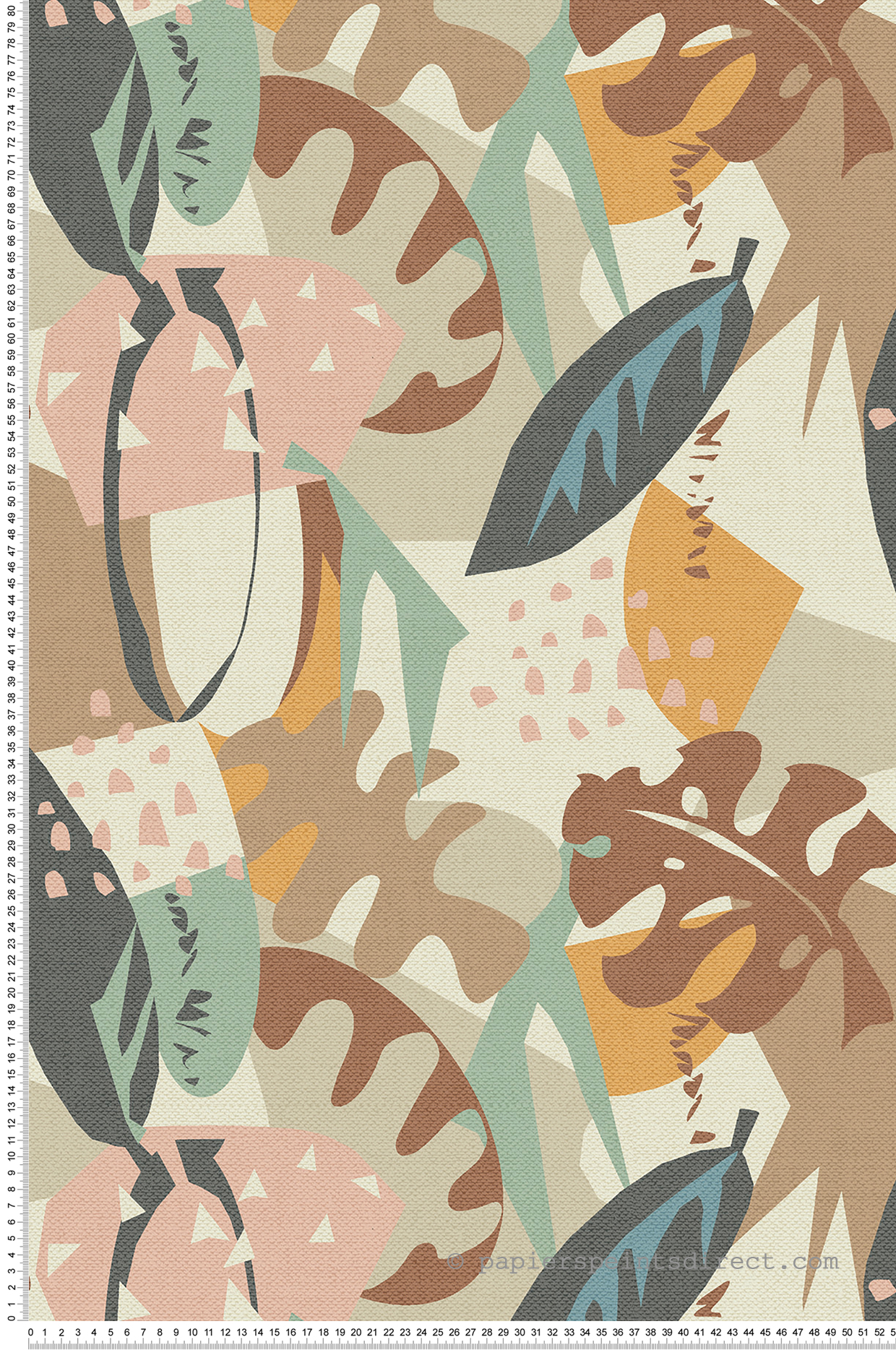 Papier peint Feuille Graphique Zylina rose marron - Irisa d'Osborne & Little | Réf. OSB-W7852-03