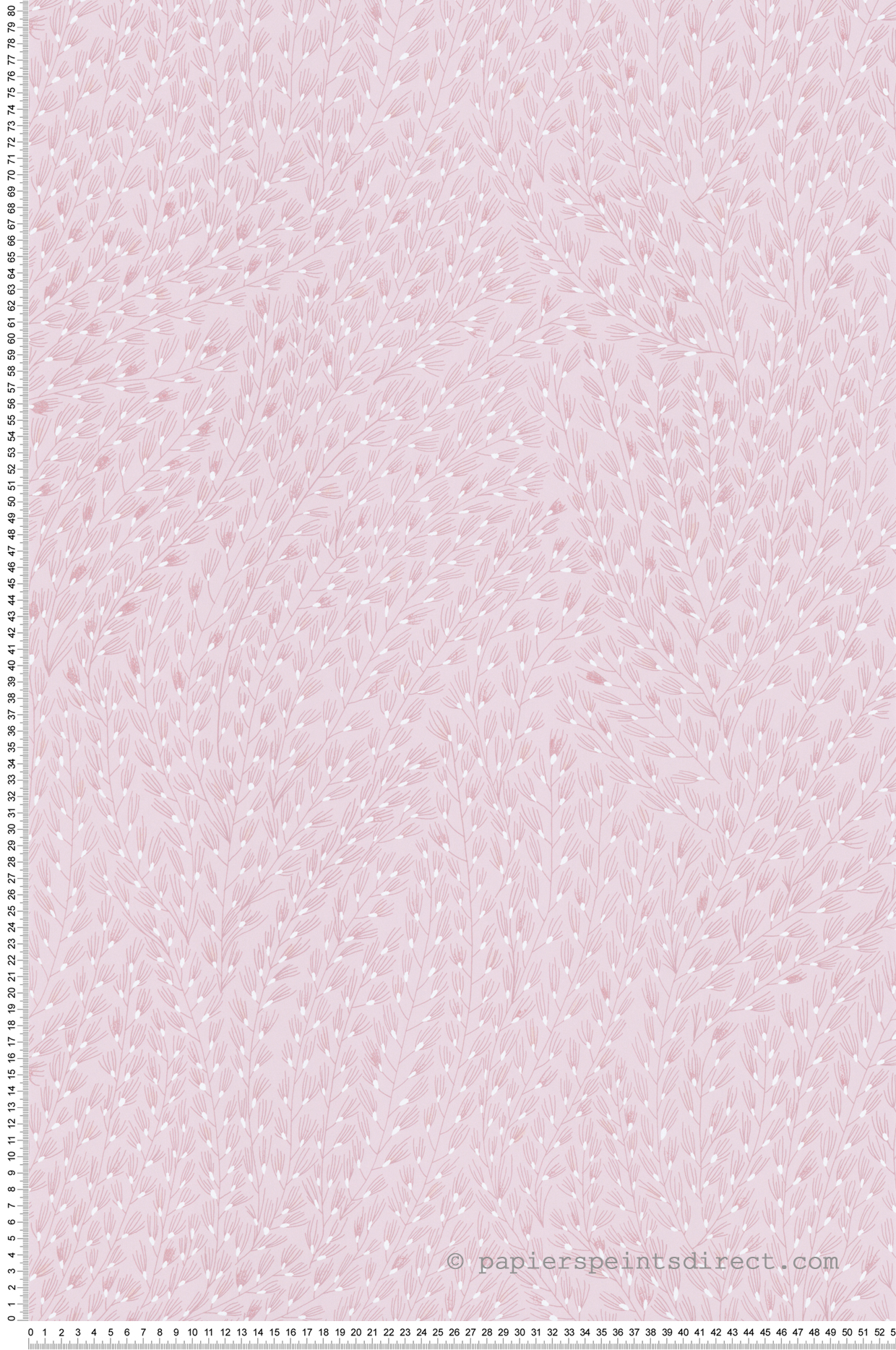 Papier peint Semis Feuillage rose - Soline de Lutèce | Réf. LTC-51250603