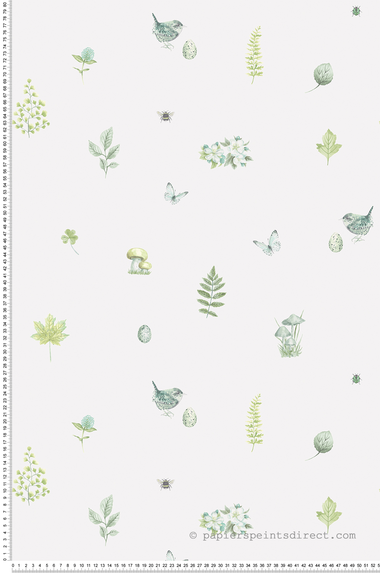 Papier peint Petit Oiseau Papillon Abeille Fleur bleu - Cuisine Fraicheur 6 de Lutèce | Réf. LTC-G45443