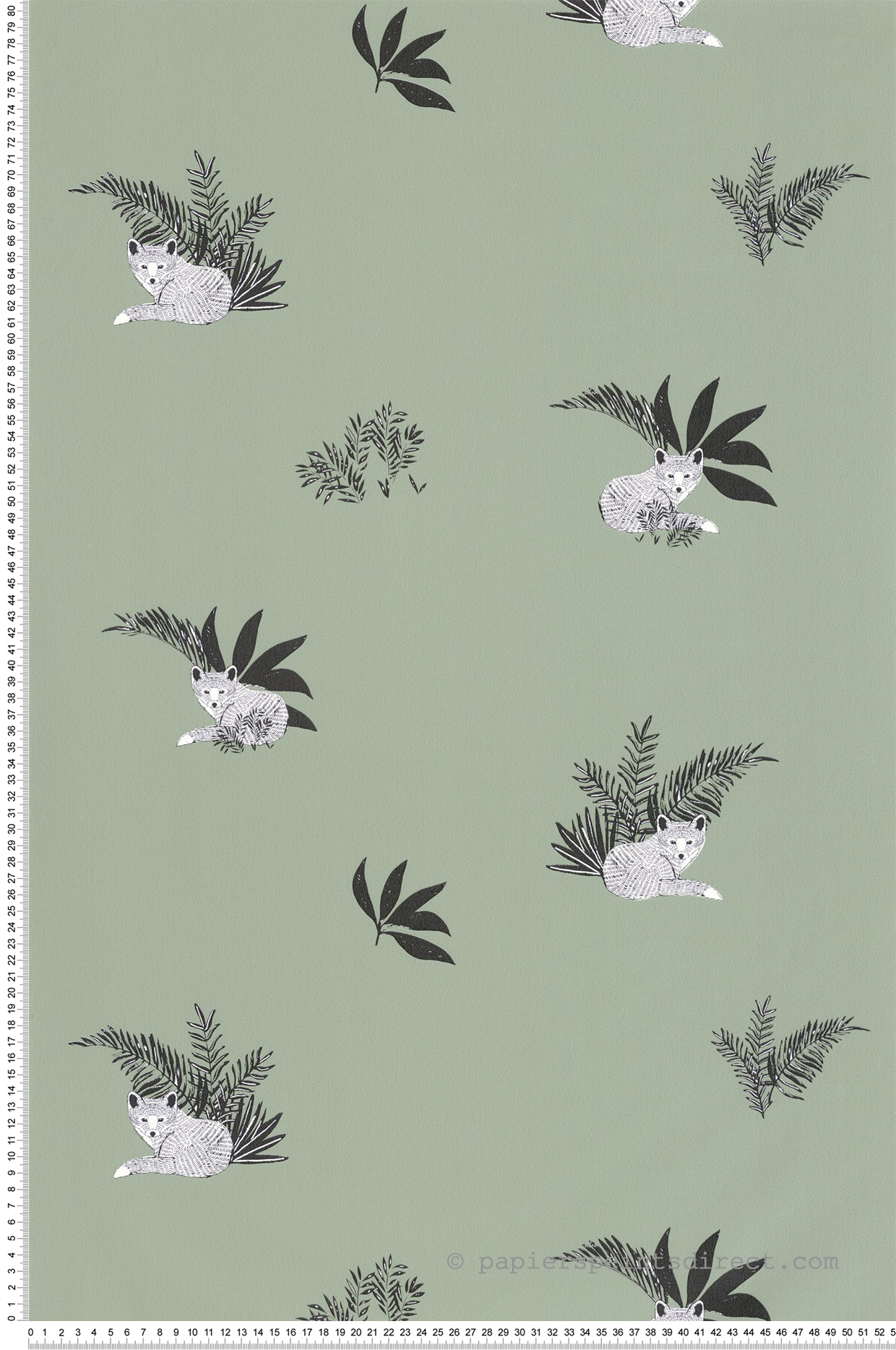 Papier peint Renard Contempler vert - Autour du Monde de Casélio | Réf. ADM103537279