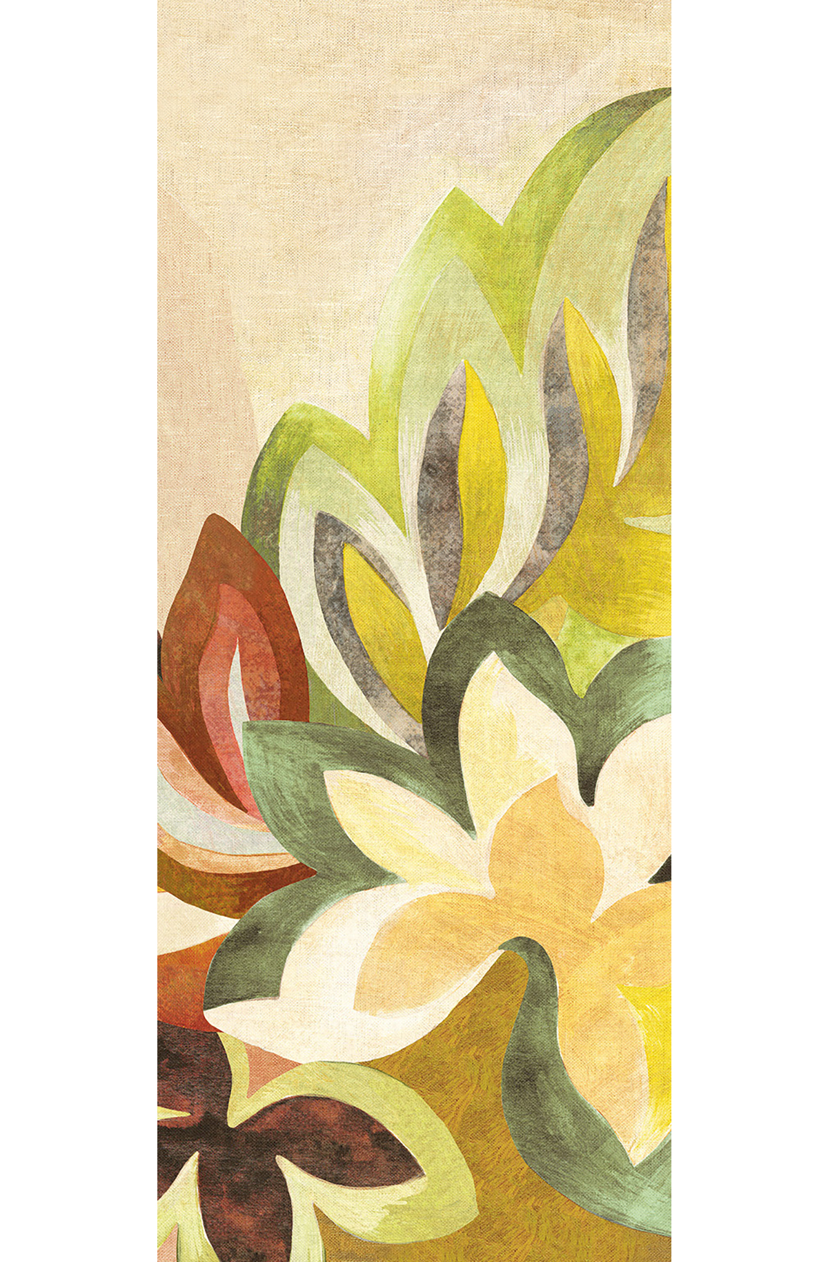 Papier peint panoramique Feuille Somerset vert marron - C H260 - Rhapsody de Masureel | Réf. MAS-DGRHA2033-260