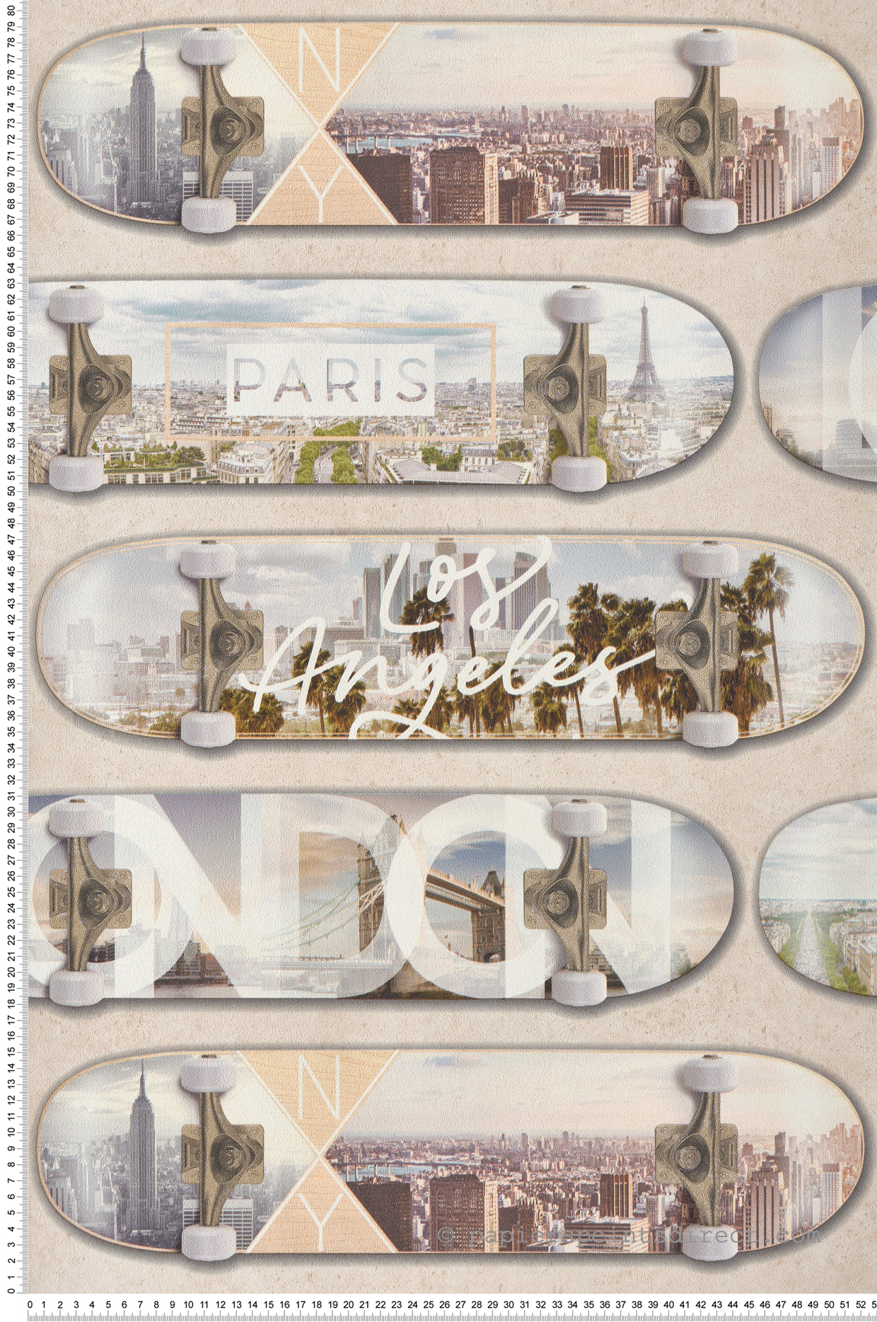 Papier peint Urbain Skate beige - Loft d'Ugépa | Réf. UGP-M50607