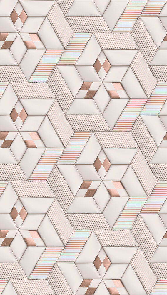 Papier peint panoramique 3D Etoile Capiton écru rose - Metropolitan Travel Stories d'A.S. Création | Réf. AS-391782