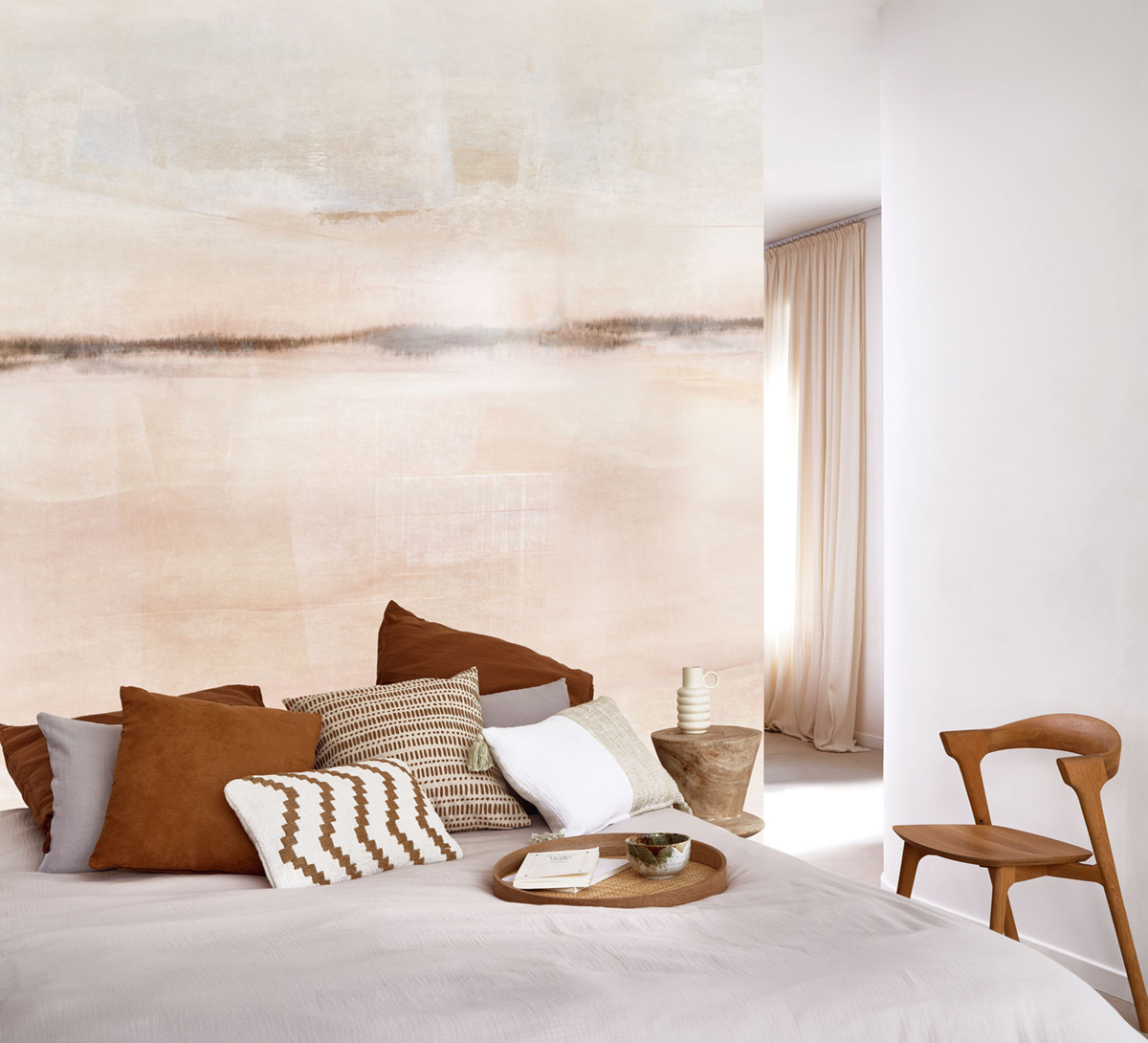 Papier peint panoramique Dégradé Ethnique Wanderlust S beige 300X250 - Wonderwalls 2 de Casadéco | Réf. WDWD200171207