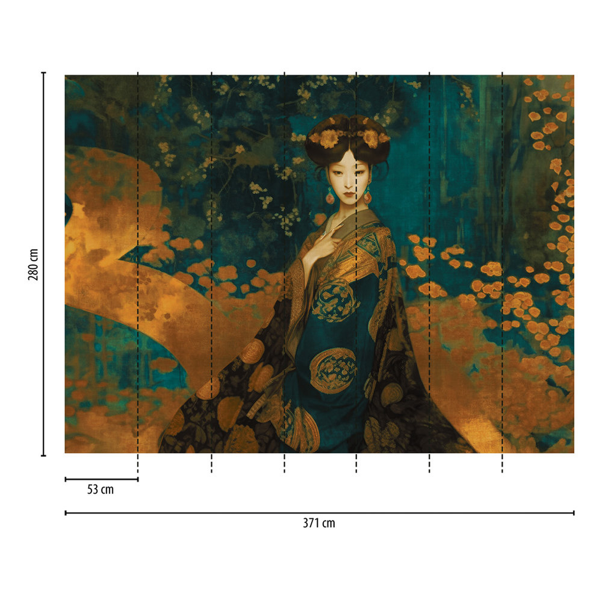 Papier peint Panoramique Japonais Fleur Traditionnel - Jade 2 d'A.S. Création AMB3 | Réf. AS-397061