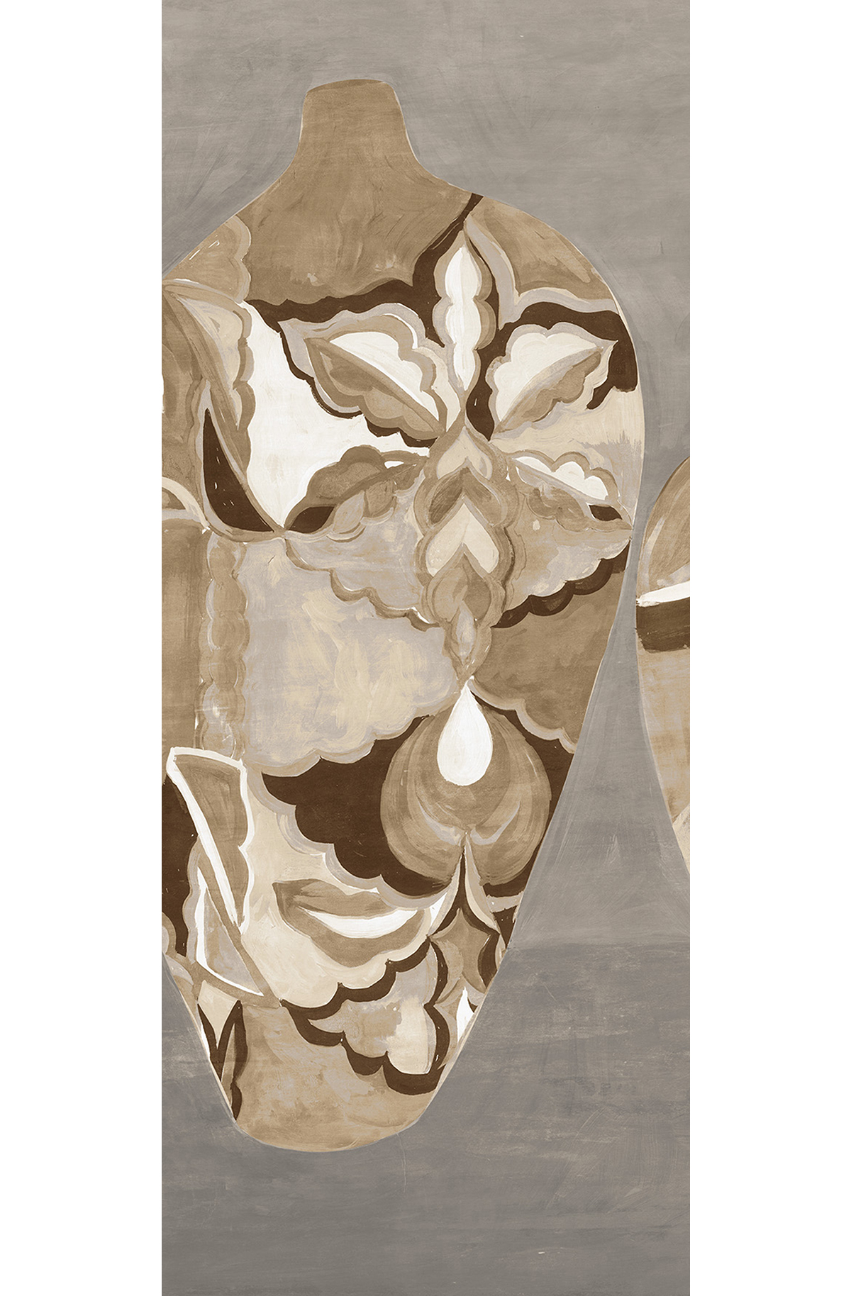 Papier peint panoramique Vase Hiva gris - C H260 - Terra de Masureel | Réf. MAS-DG4HIV1033-260