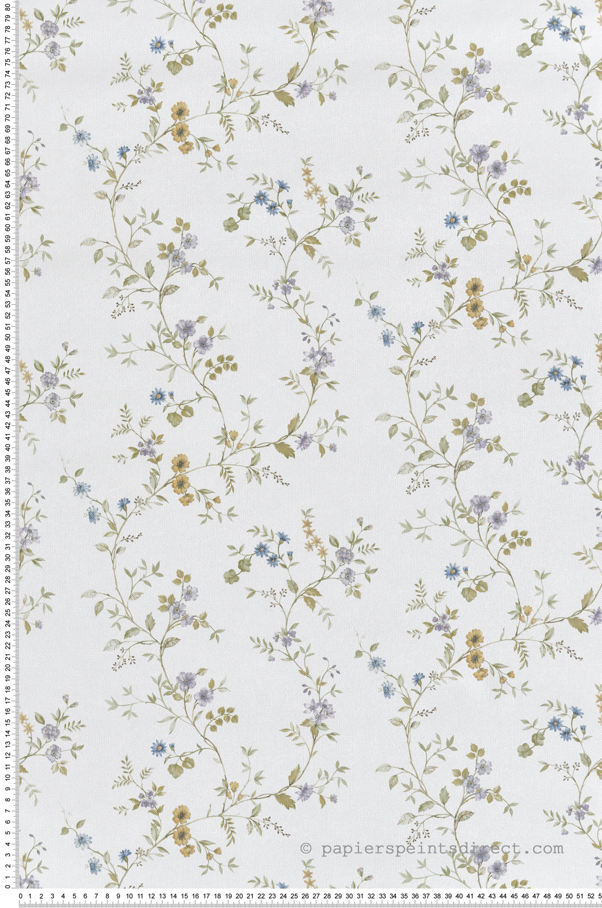 Papier peint Floral Vintage Passiflore bleu vert - Garden Party 2 de Montecolino | Réf. MC-8357