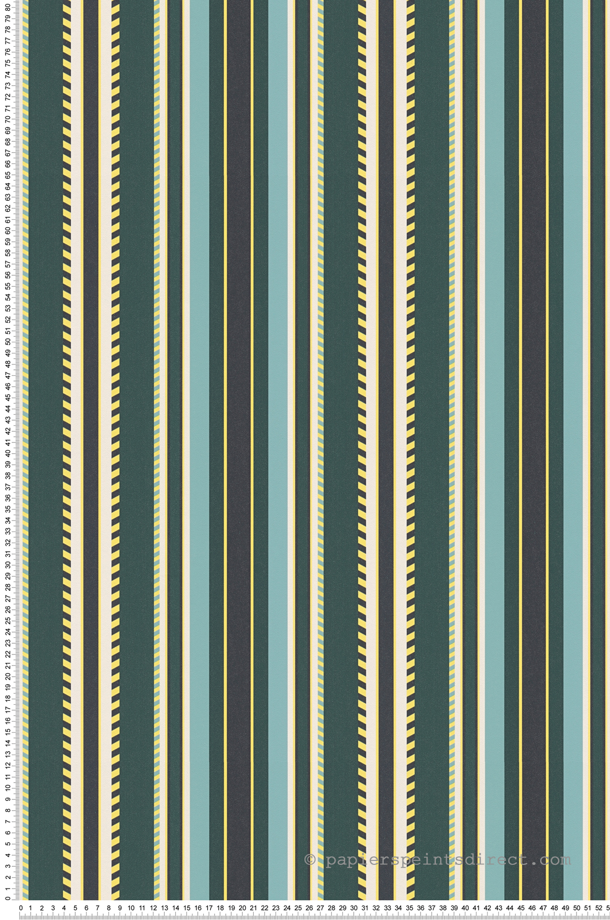 Papier peint Rayures Stripes vert turquoise - Bensimon 3 de Lutèce | Réf. LTC-51241504