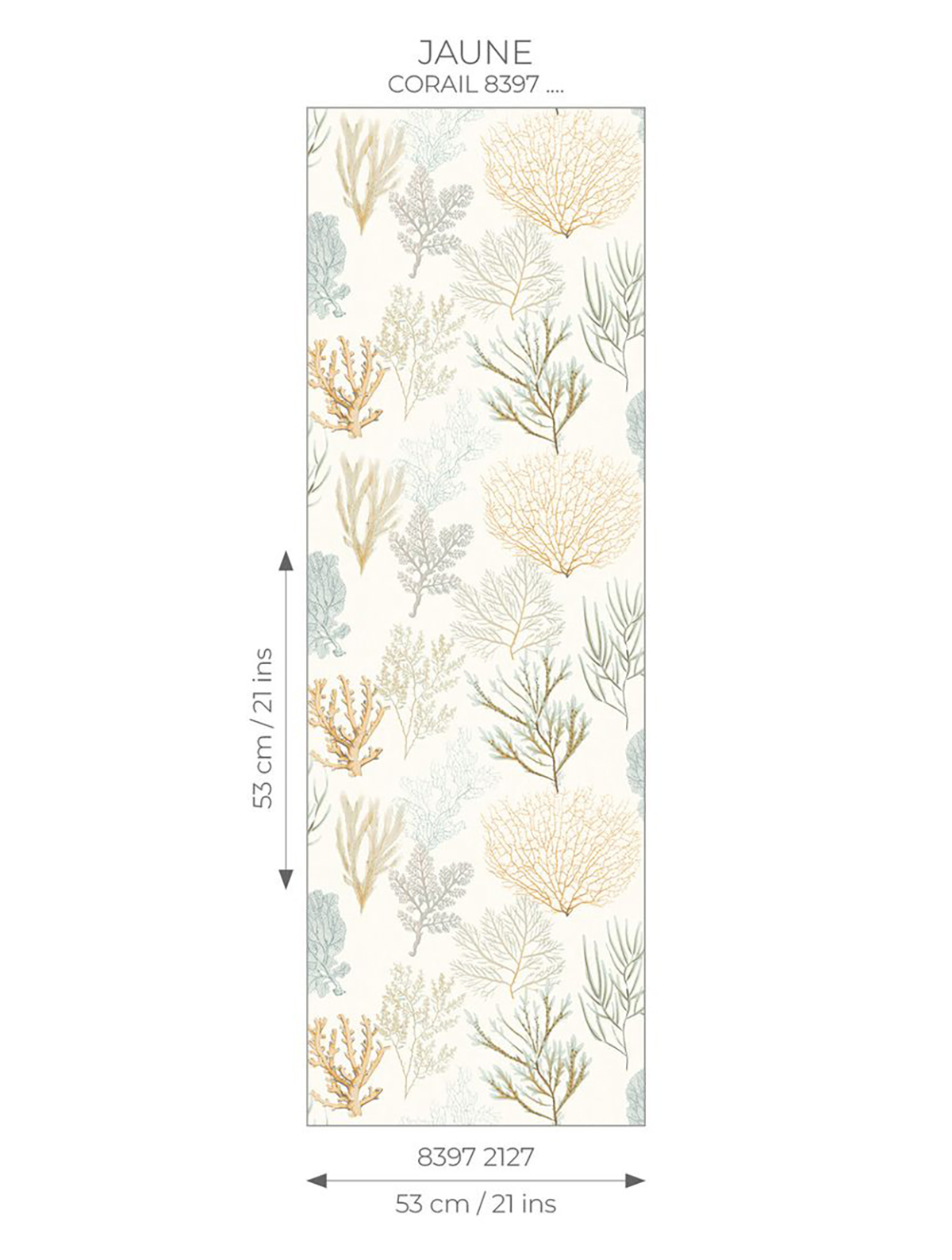 Papier peint Marin Corail jaune - Seaside de Casadéco AMB7 | Réf. SEAS83972127