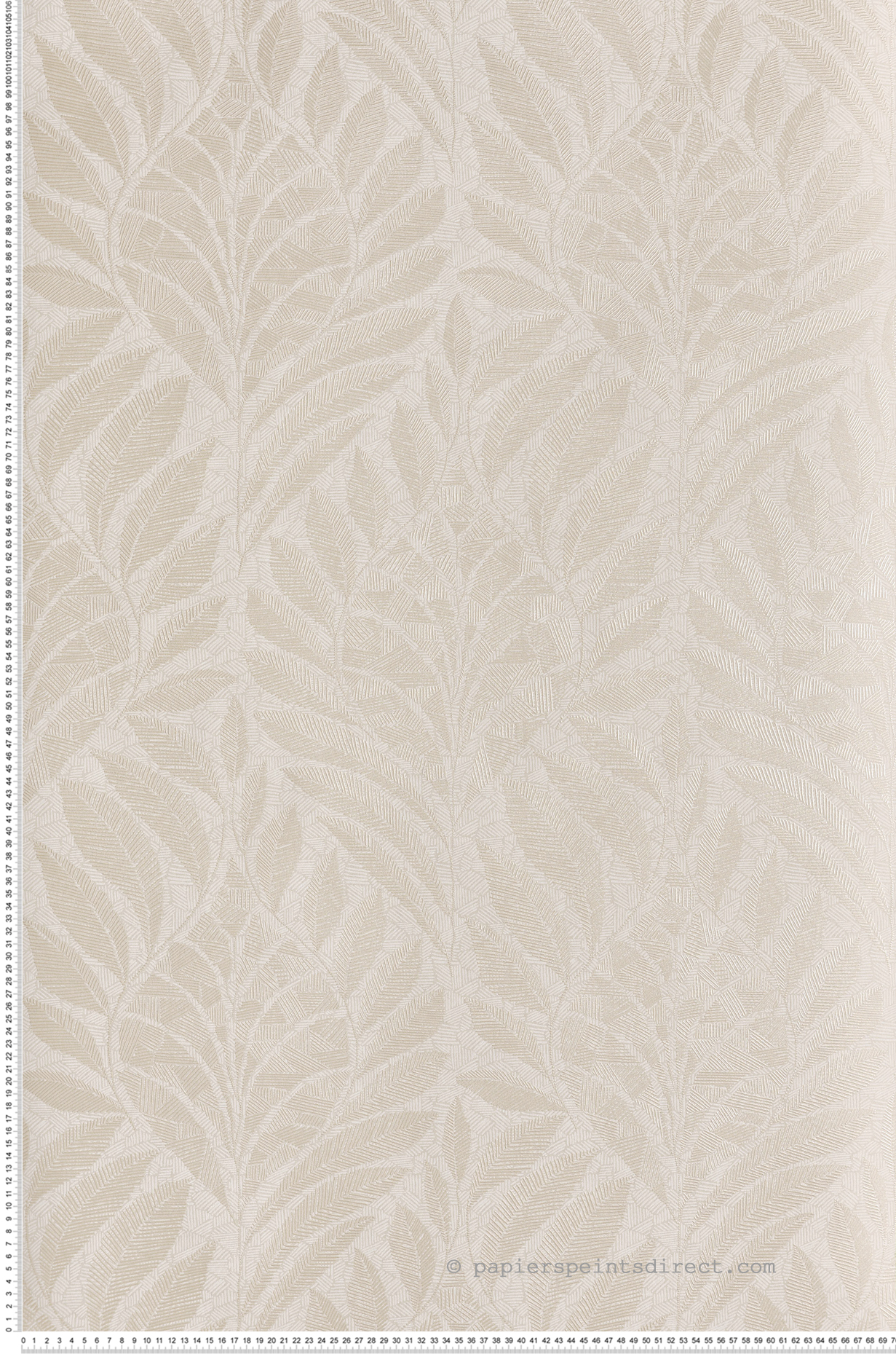 Papier peint Feuillage Tropical Gustav marron glacé nacré - Isadora de Casamance | Réf. CAS-A74772650