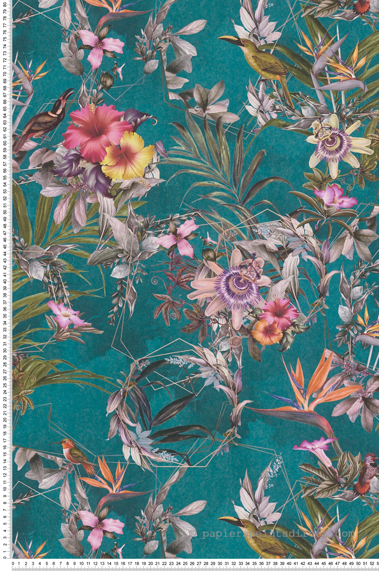 Papier peint Oiseau du Paradis vert - Dream Flowery de Architects Paper | Réf. 38178-3