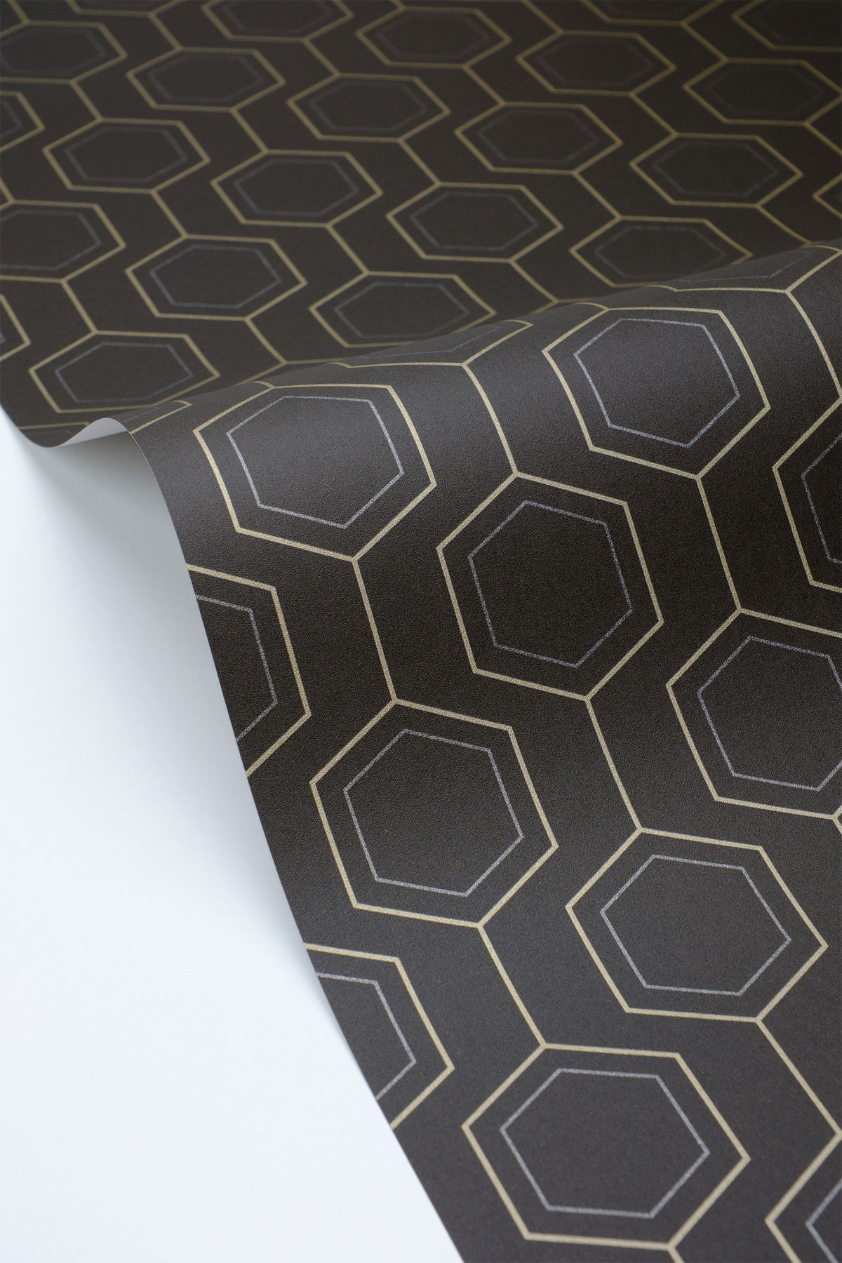 Papier peint Hexagones Élégants Hexaline noir doré - Moonlight 3 de Casélio ZOOM | Réf. MNL3107139921