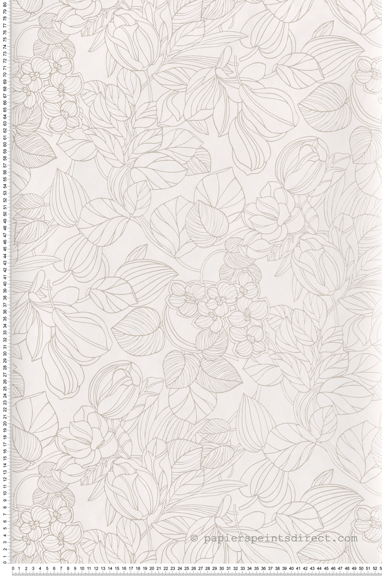 Papier peint Fleurs Gravure blanc - 1930 de Casadéco | Réf. MNCT85720010