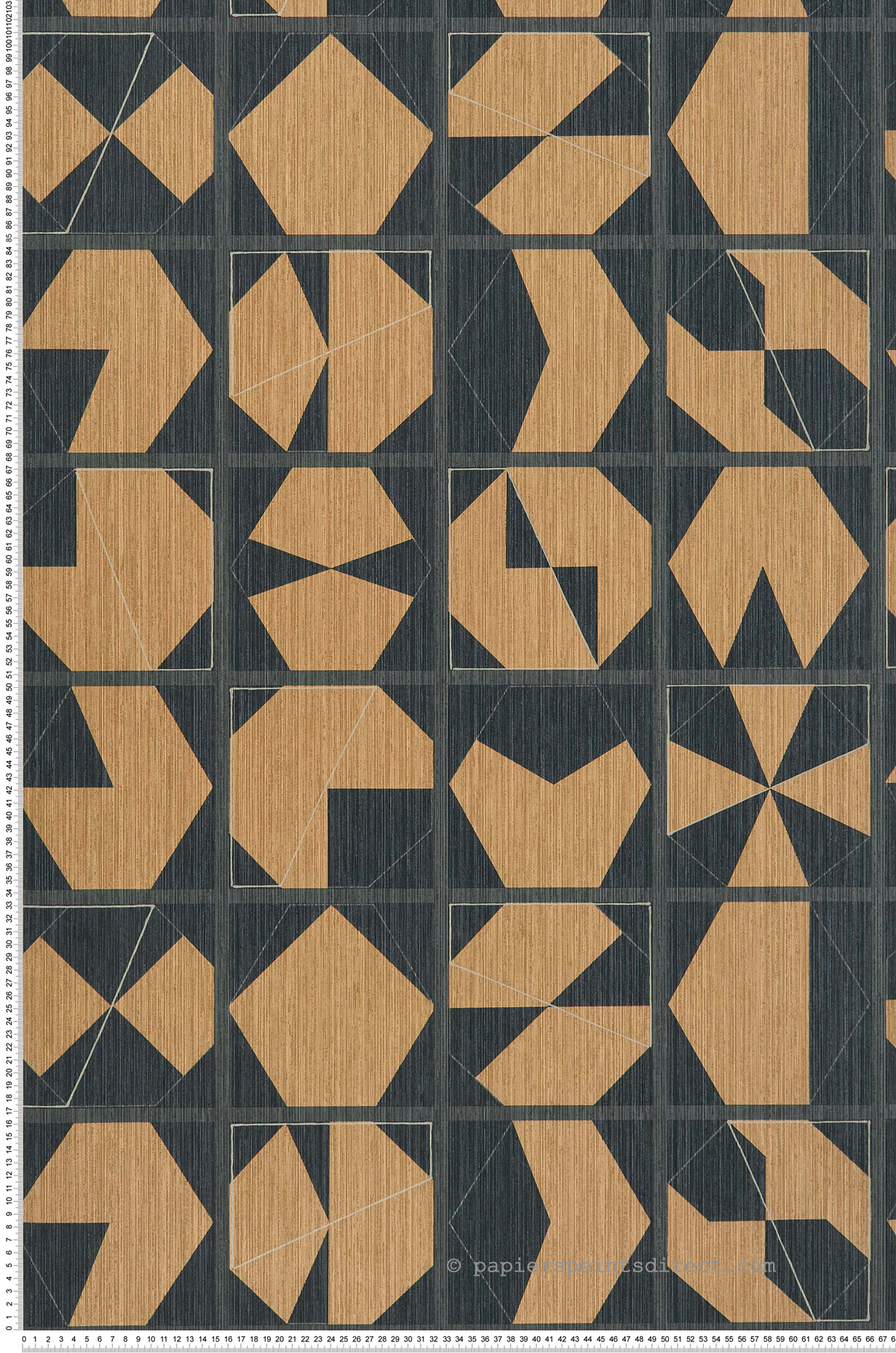 Papier peint Mosaïque Géométrique cuivré - Kanoko d'Osborne & Little | Réf. OBS-W7557-04